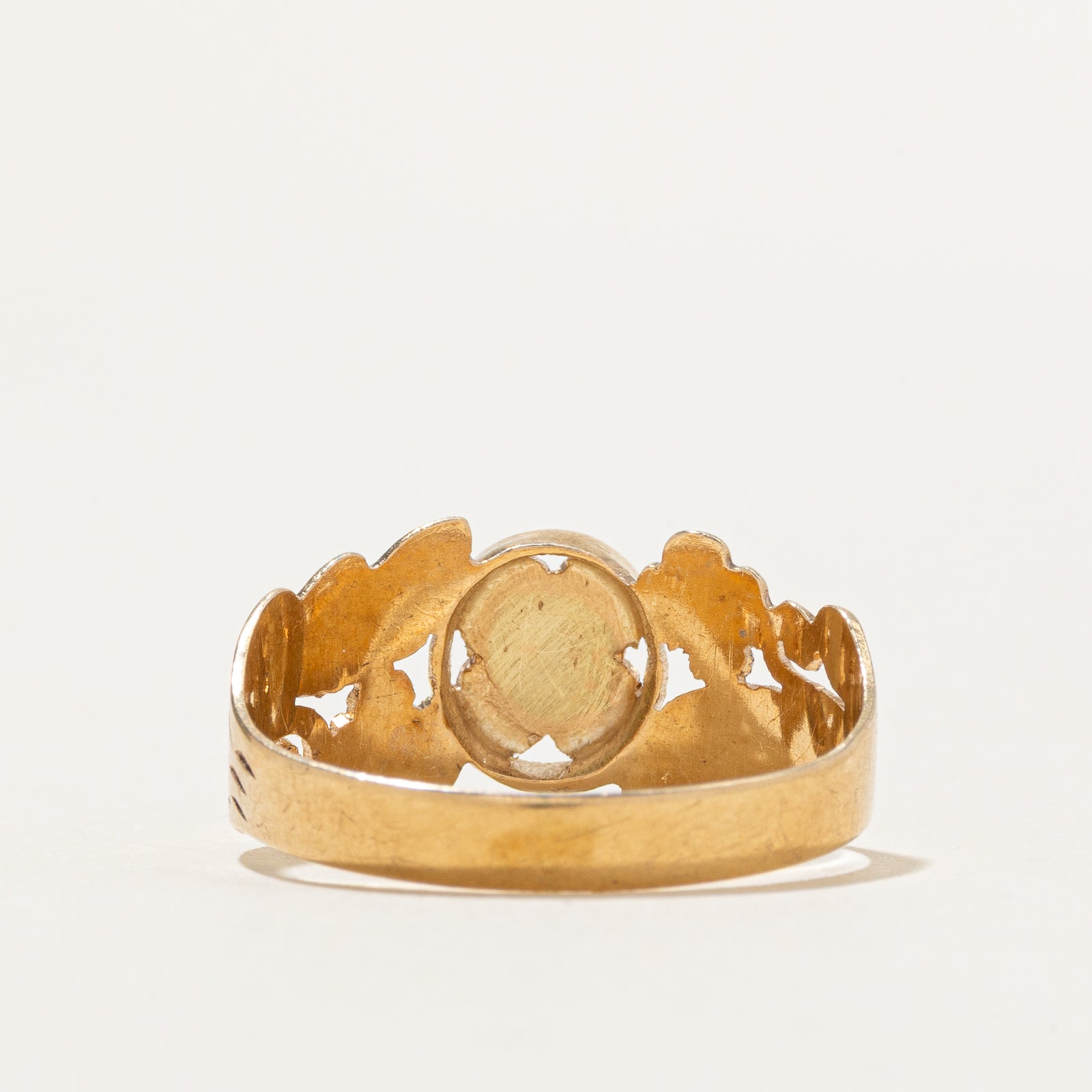 14k Yellow Gold Floral Engraved Ring | SZ 8.5