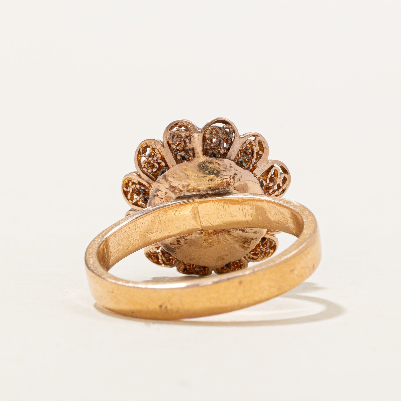 18k Rose Gold Zinnia Flower Openwork Ring | SZ 5.25