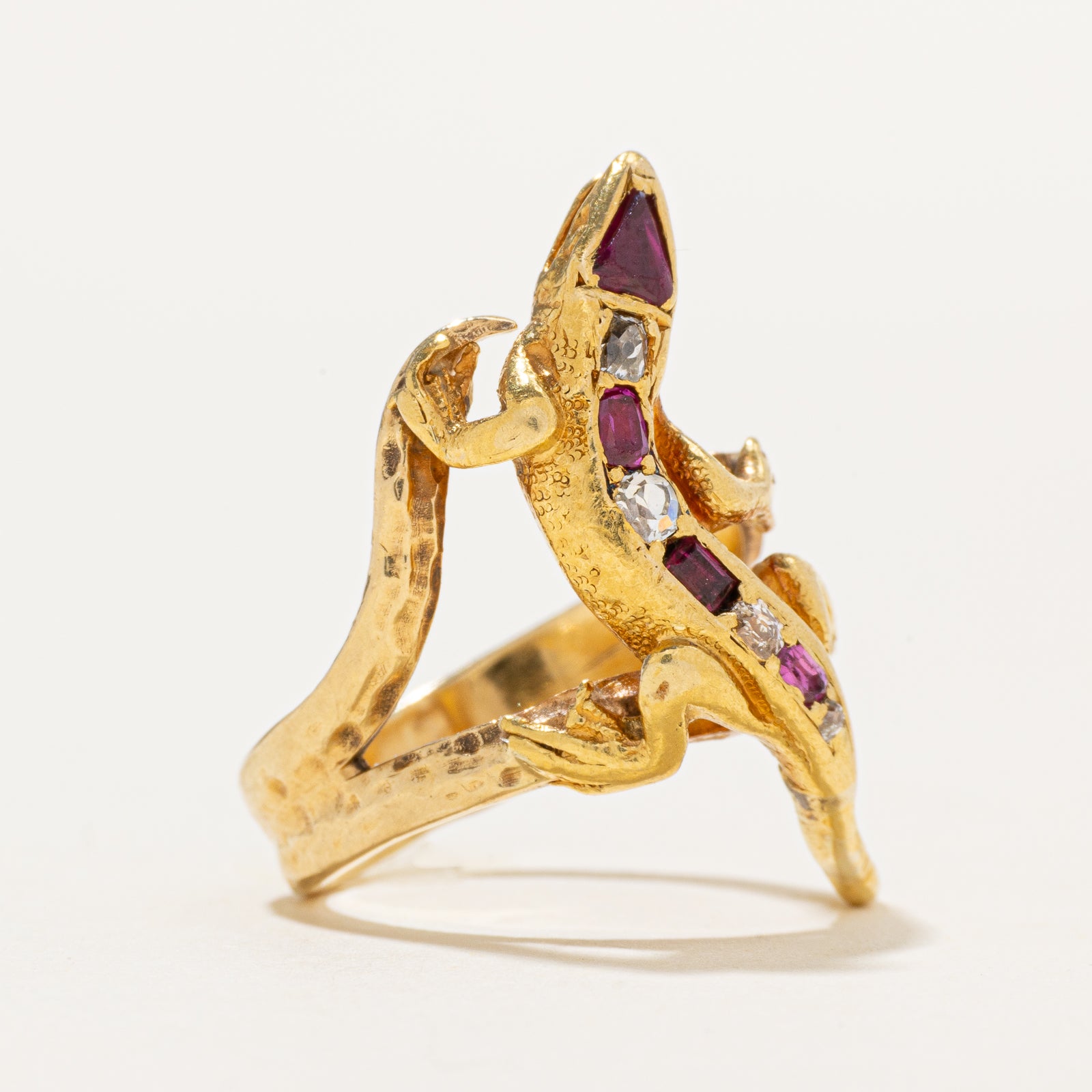 Ruby & Diamond Lizard Ring |0.23ctw | 0.09ctw | SZ 5