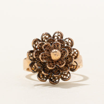 18k Rose Gold Zinnia Flower Openwork Ring | SZ 6