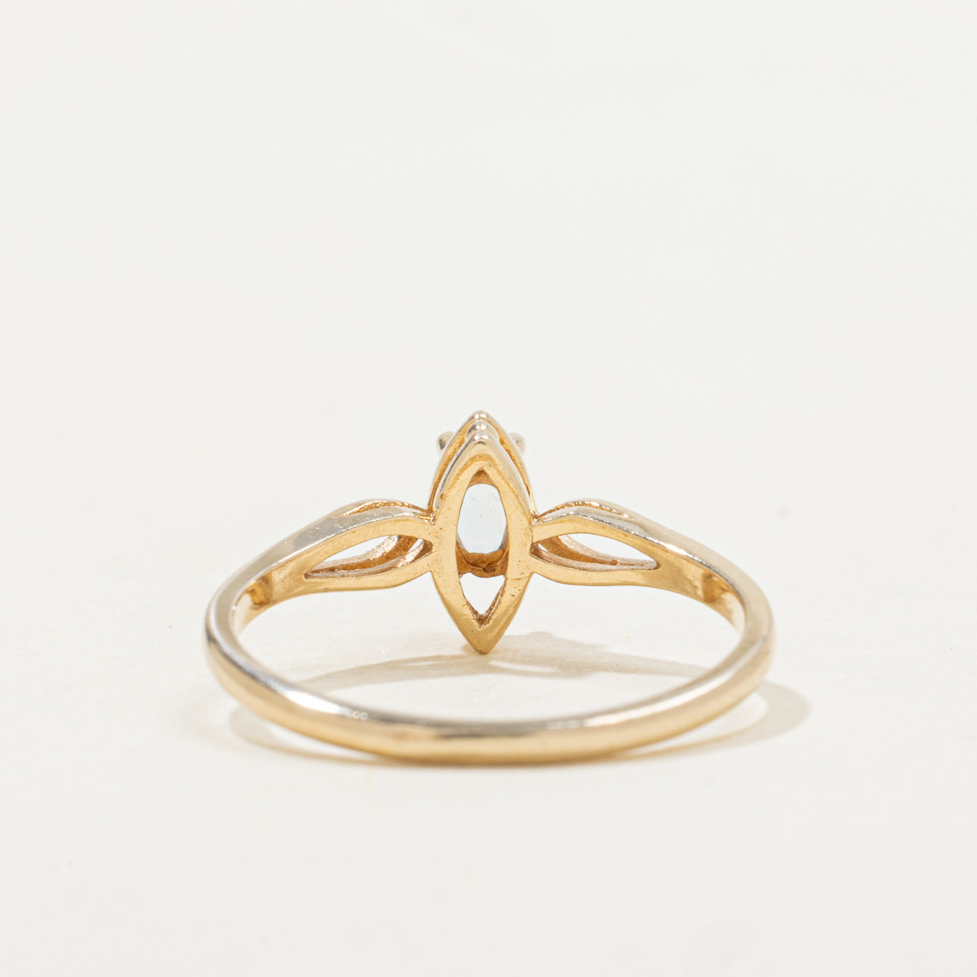 Bague en aigue-marine canadienne taille ovale marquise | 0,18 ct | Taille 6,25 |
