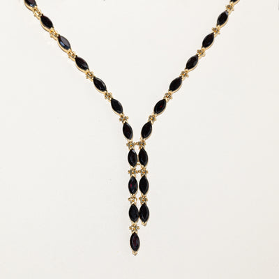 14K Garnet Lariat Necklace | 50.00ctw | 22