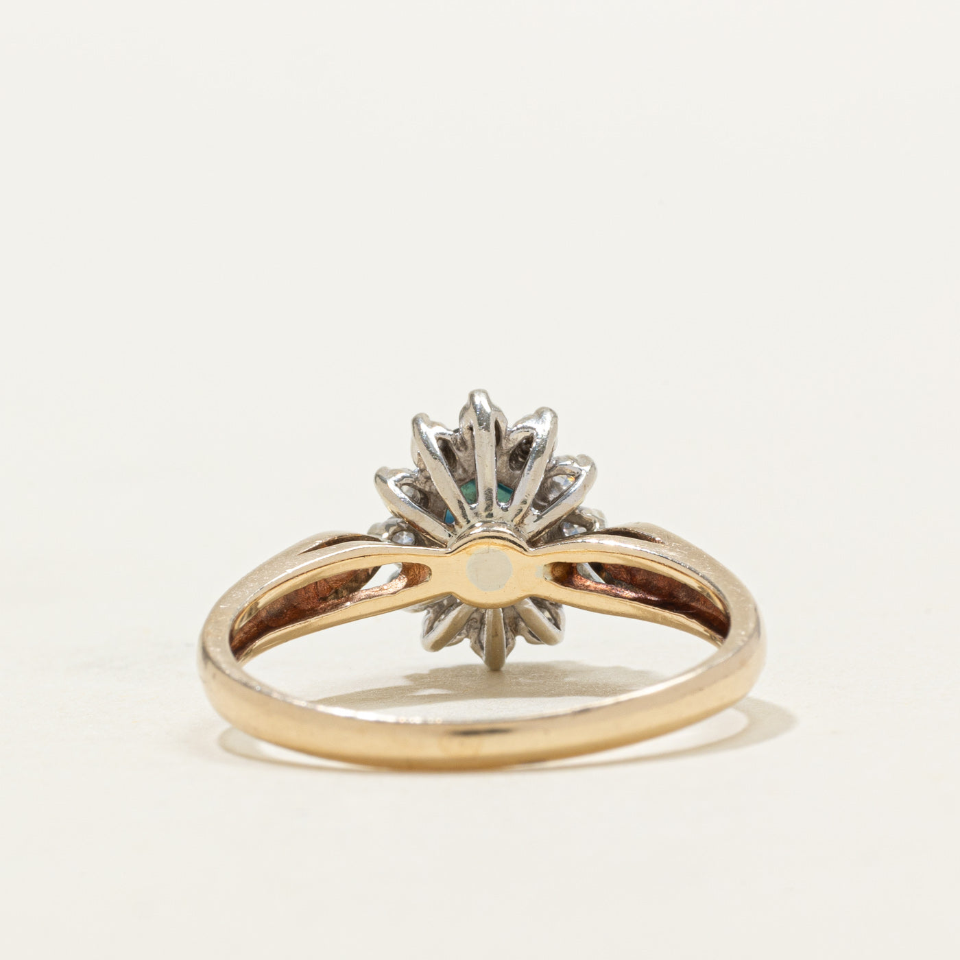 Bague halo en saphir ovale et diamants | Taille 7,5