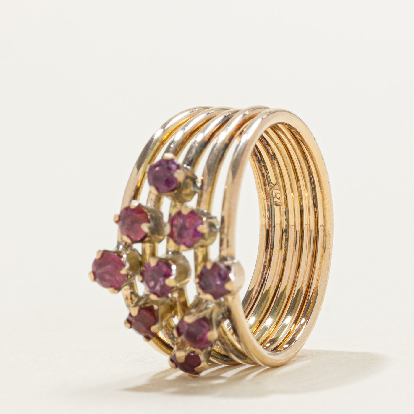 Ruby Geometric Cluster Ring | 0.75ctw | SZ 7.25
