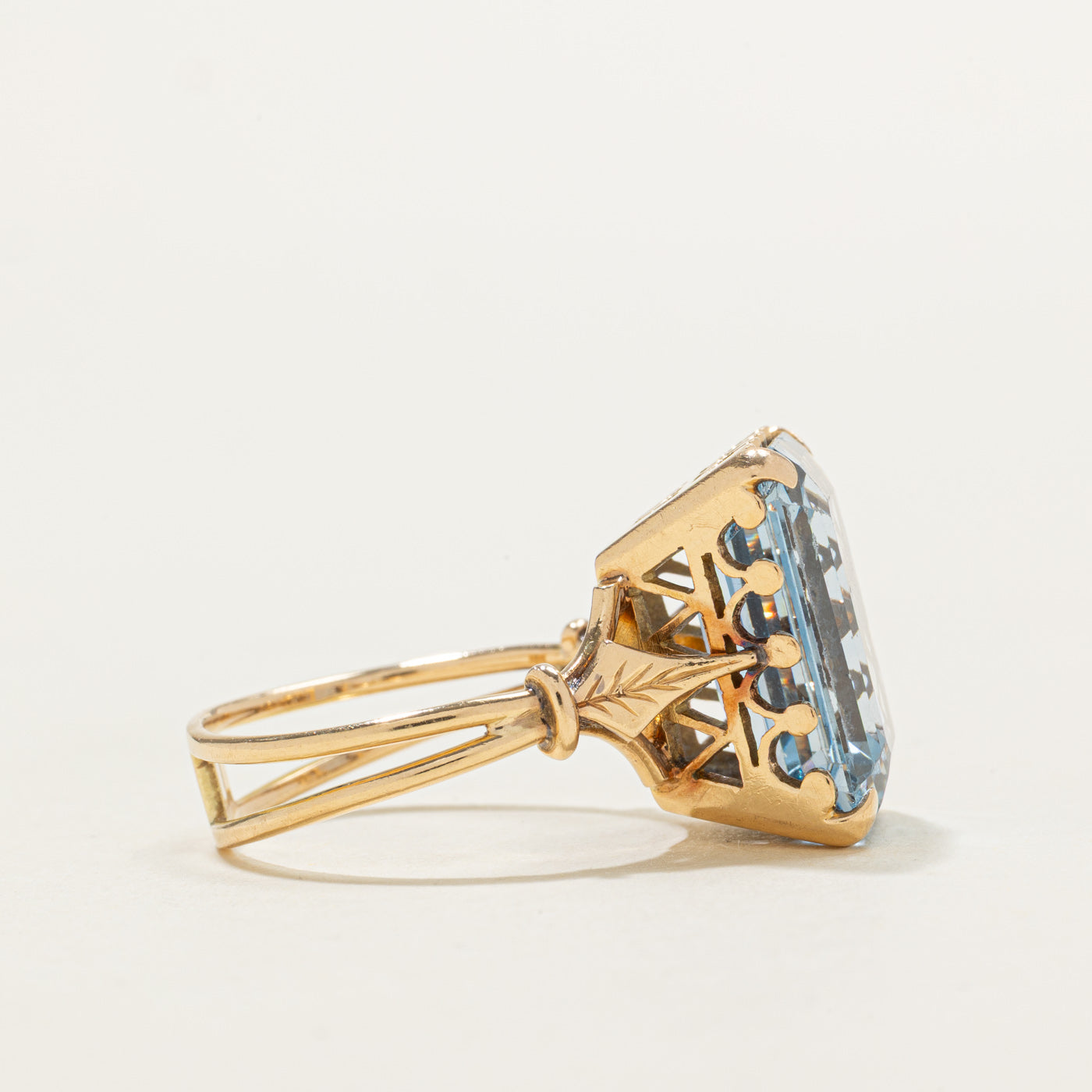 Bague cocktail en spinelle synthétique taille émeraude | 12,00 ct | Taille 8,0
