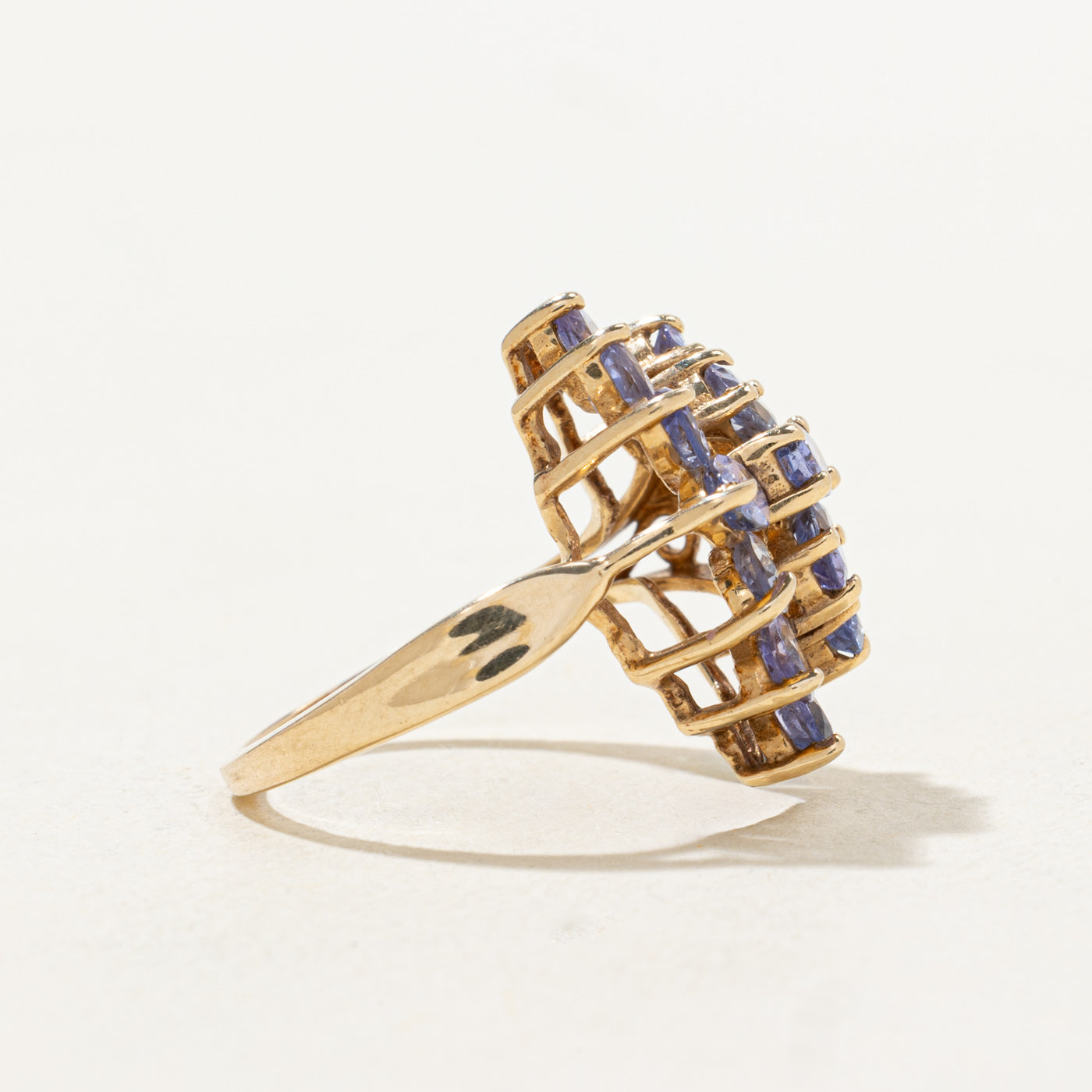 Oval Cut Tanzanite Cluster Cocktail Ring | 2.64ctw | SZ 6.0 |