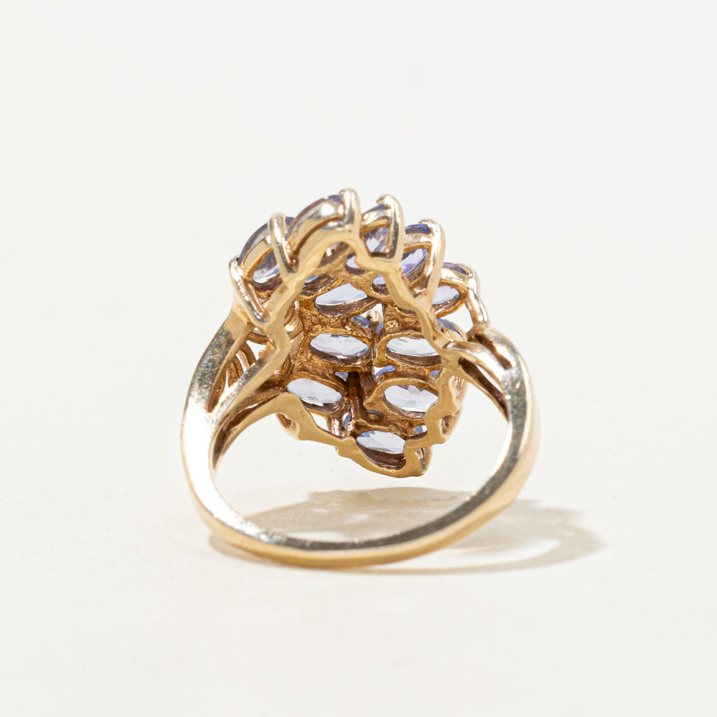 Oval Cut Tanzanite Cluster Cocktail Ring | 2.64ctw | SZ 6.0 |