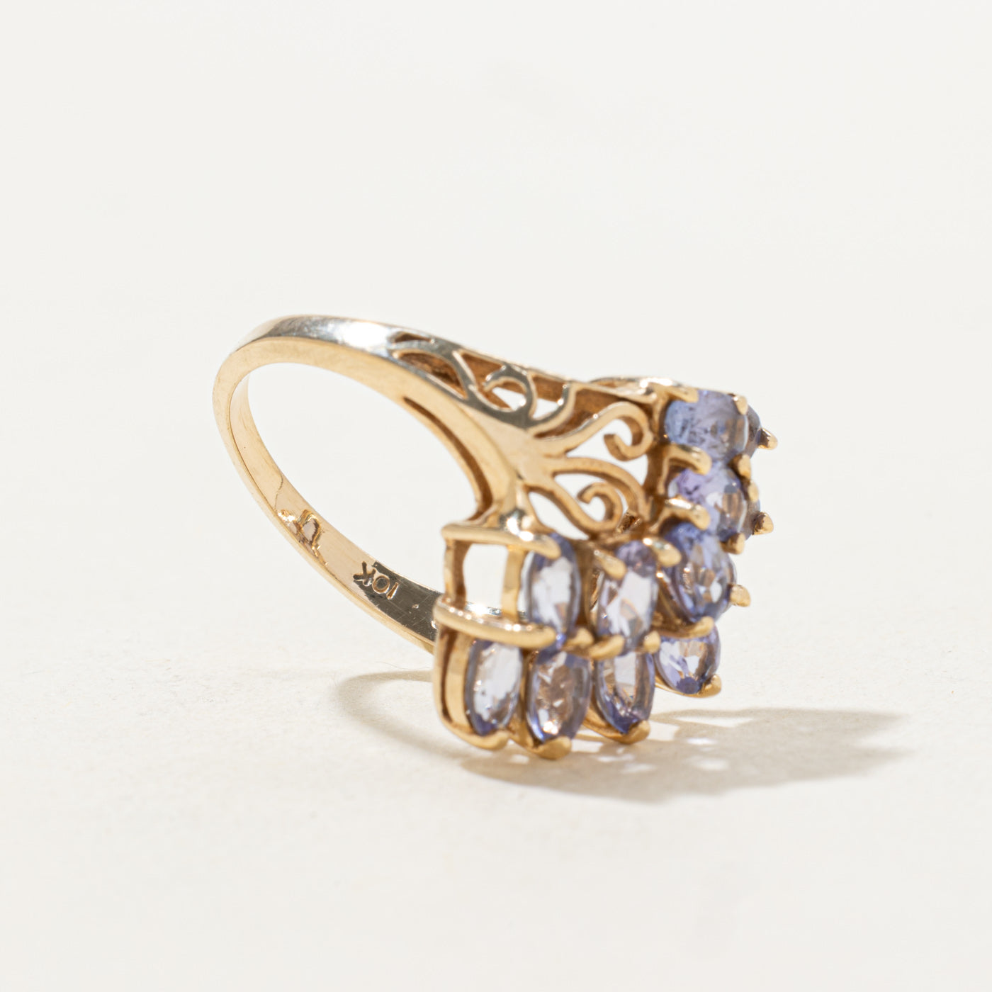 Oval Cut Tanzanite Cluster Cocktail Ring | 2.64ctw | SZ 6.0 |