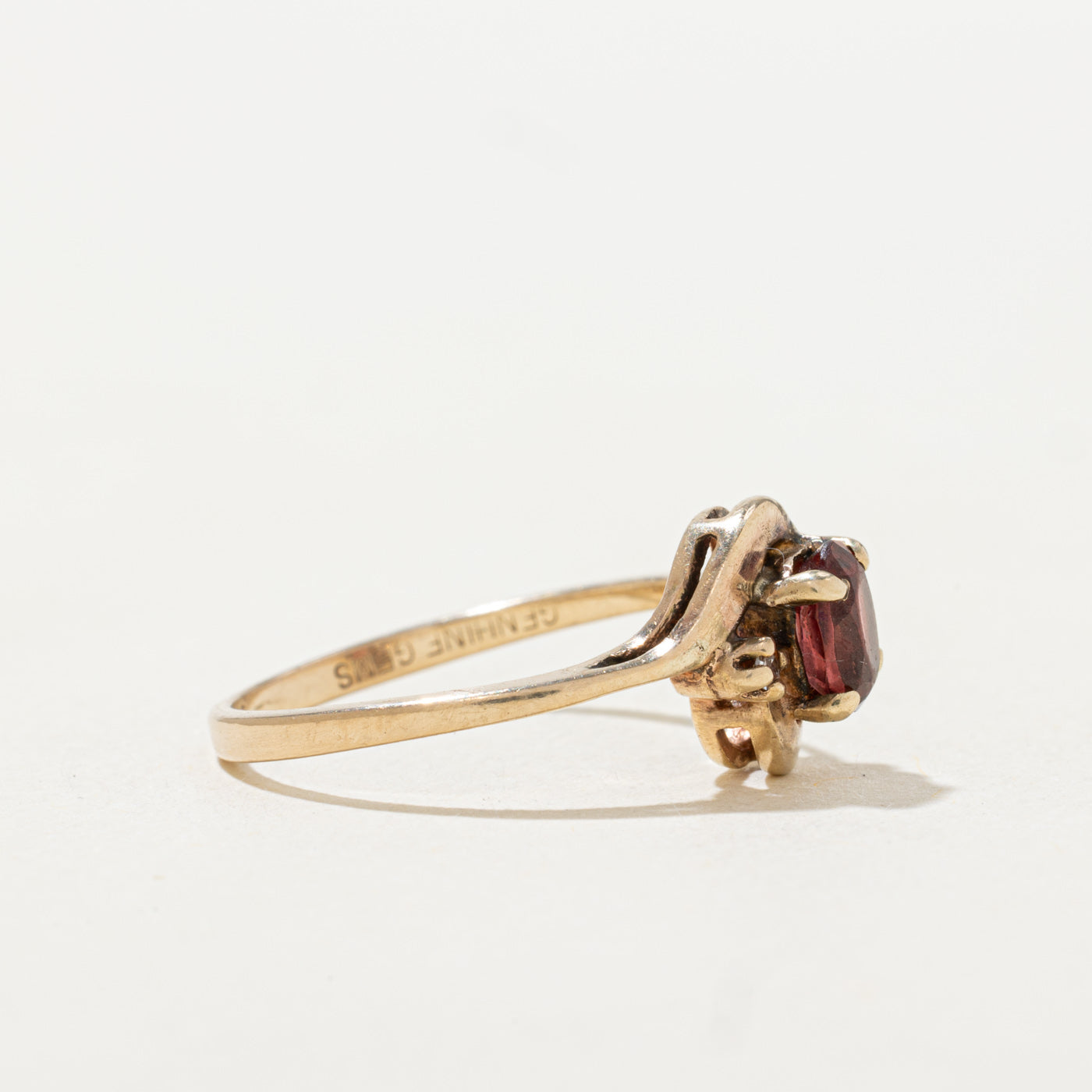 Garnet & Diamond Bypass Ring | 0.84ct | 0.01ctw | SZ 6.25 |