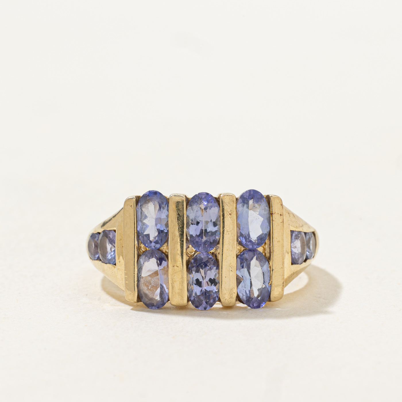 Channel Set Tanzanite Multi Column Ring | 1.4ctw | SZ 6.25 |