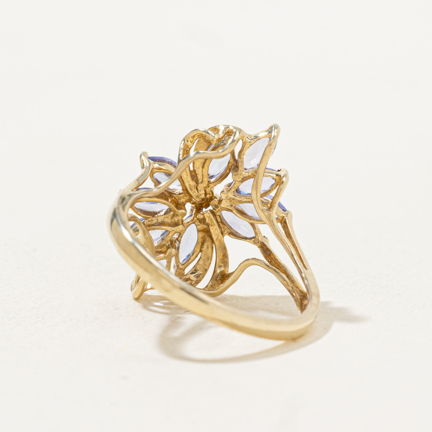 Marquise Cut Tanzanite & Diamond Cocktail Ring | 0.85ctw, 0.01ctw | SZ 6.25 |