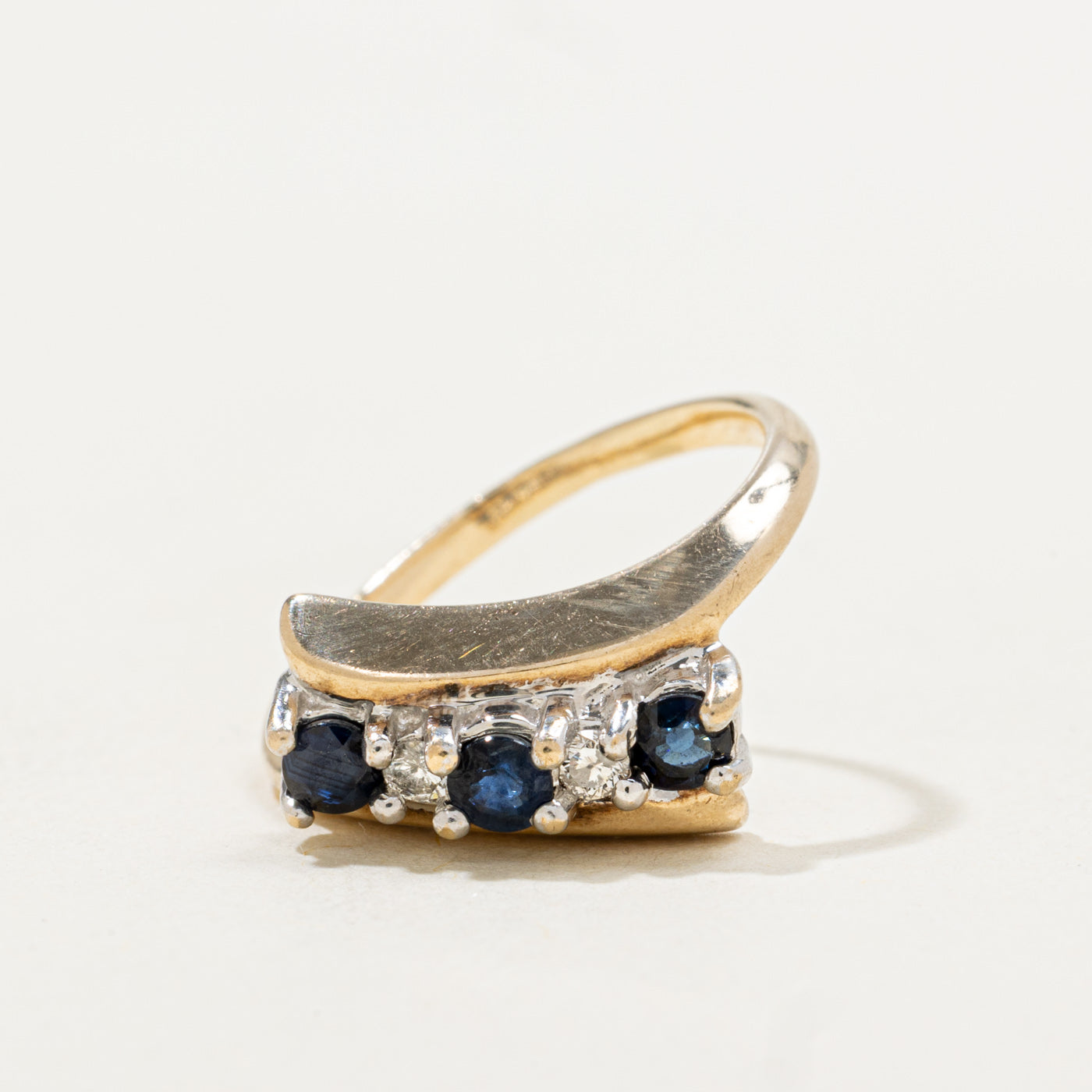 Five Stone Sapphire & Diamond Bypass Ring | 0.36ctw, 0.06ctw | SZ 5.5 |