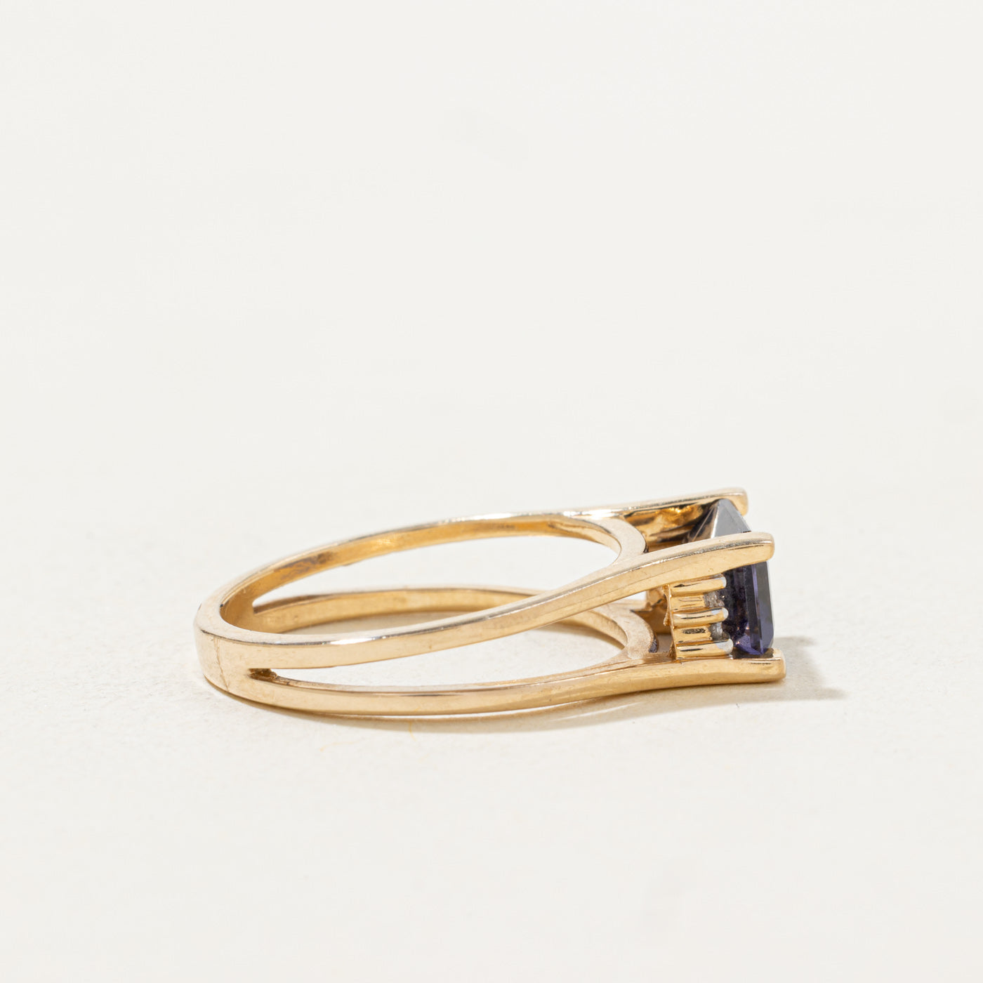East West Emerald Cut Tanzanite & Diamond Ring | 1.6ct, 0.02ctw | SZ 6.25 |