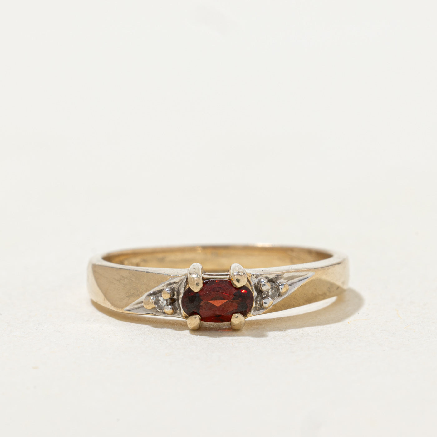 Garnet & Diamond Accented Ring | 0.24ct | 0.01ctw | SZ 6.5 |
