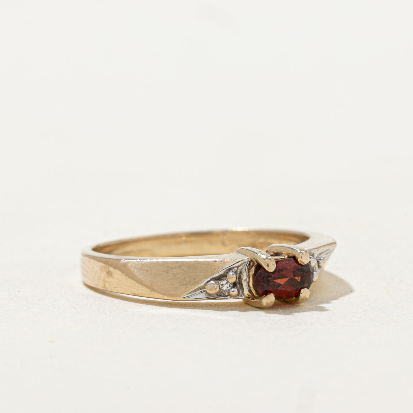 Garnet & Diamond Accented Ring | 0.24ct | 0.01ctw | SZ 6.5 |