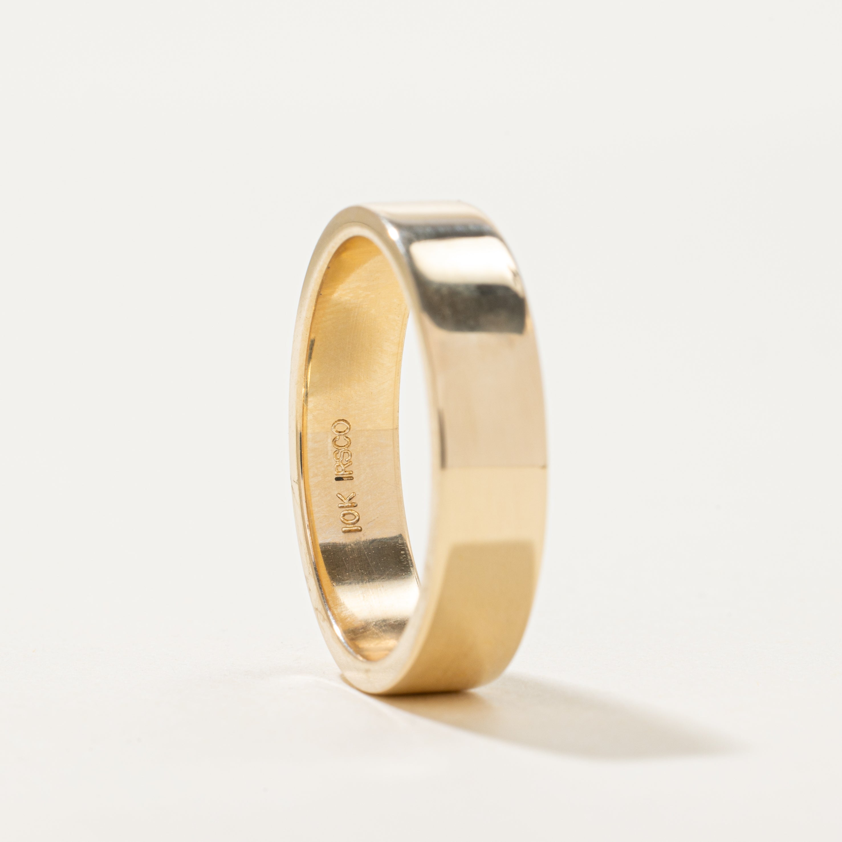 '100 Ways' Rectangular Heavy Gold Band | 5.00mm | Various Sizes