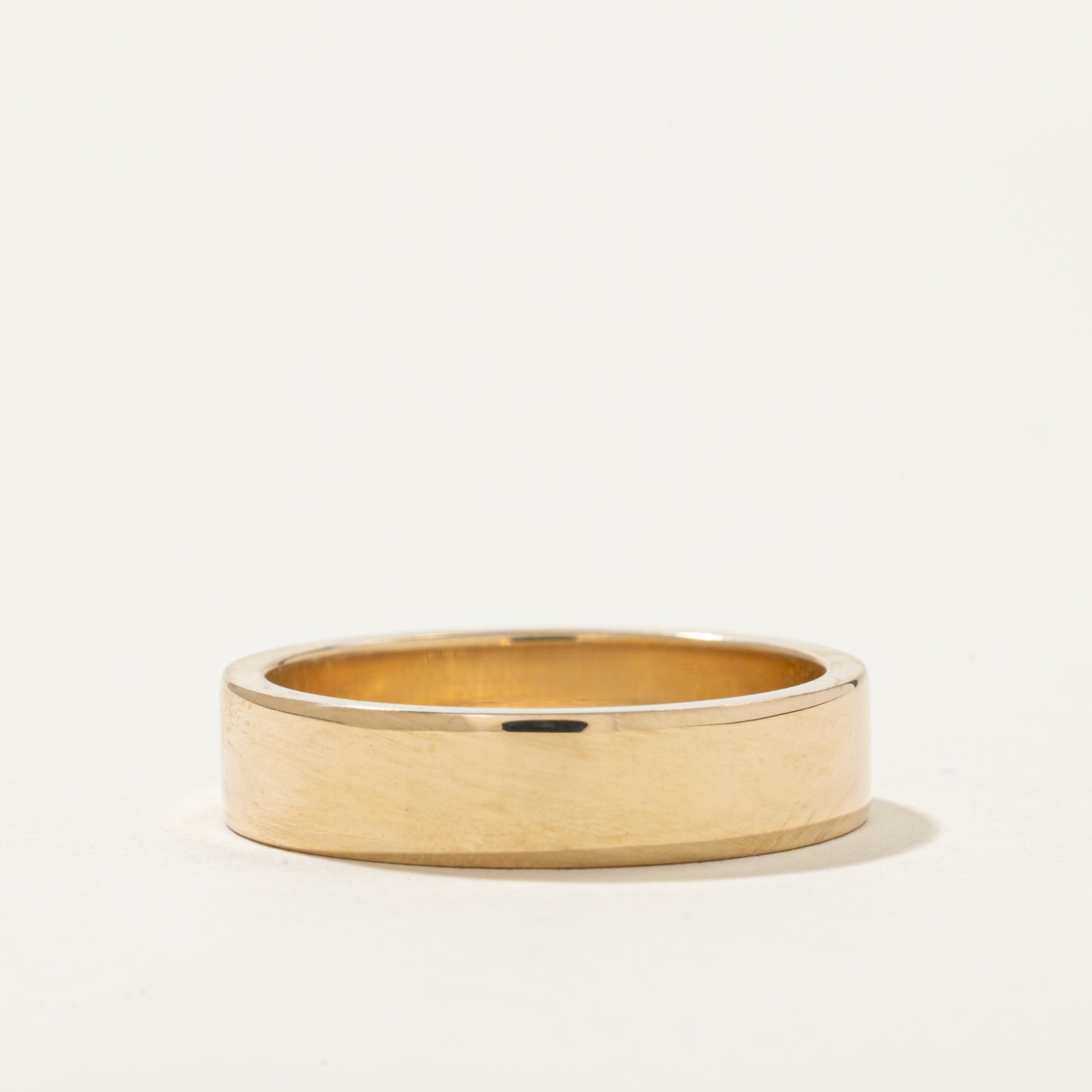 '100 Ways' Rectangular Heavy Gold Band | 5.00mm | Various Sizes