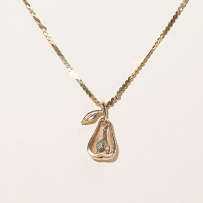 Gold Pear Pendant & Necklace | 0.05ctw | 16