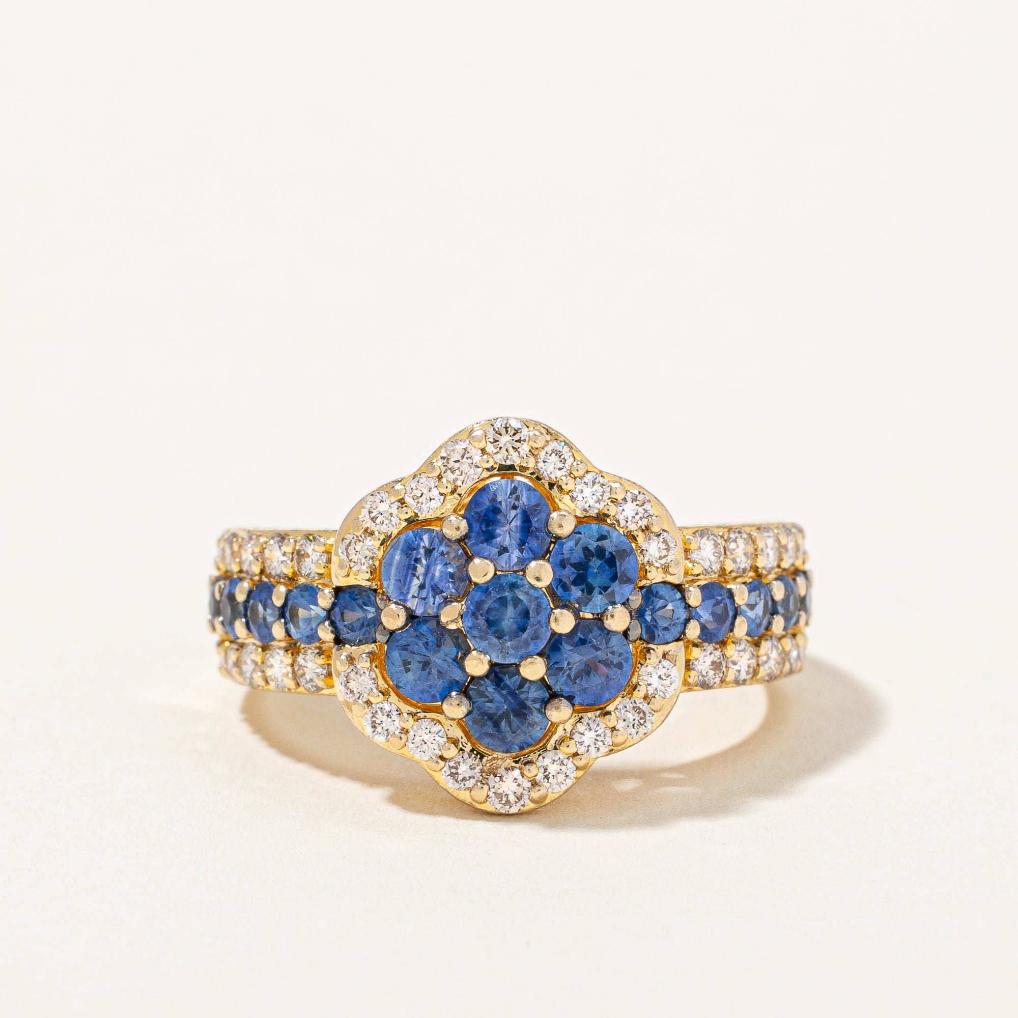 Sapphire & Diamond Cocktail Ring | 1.20ctw, 0.60ctw | SZ 7 |