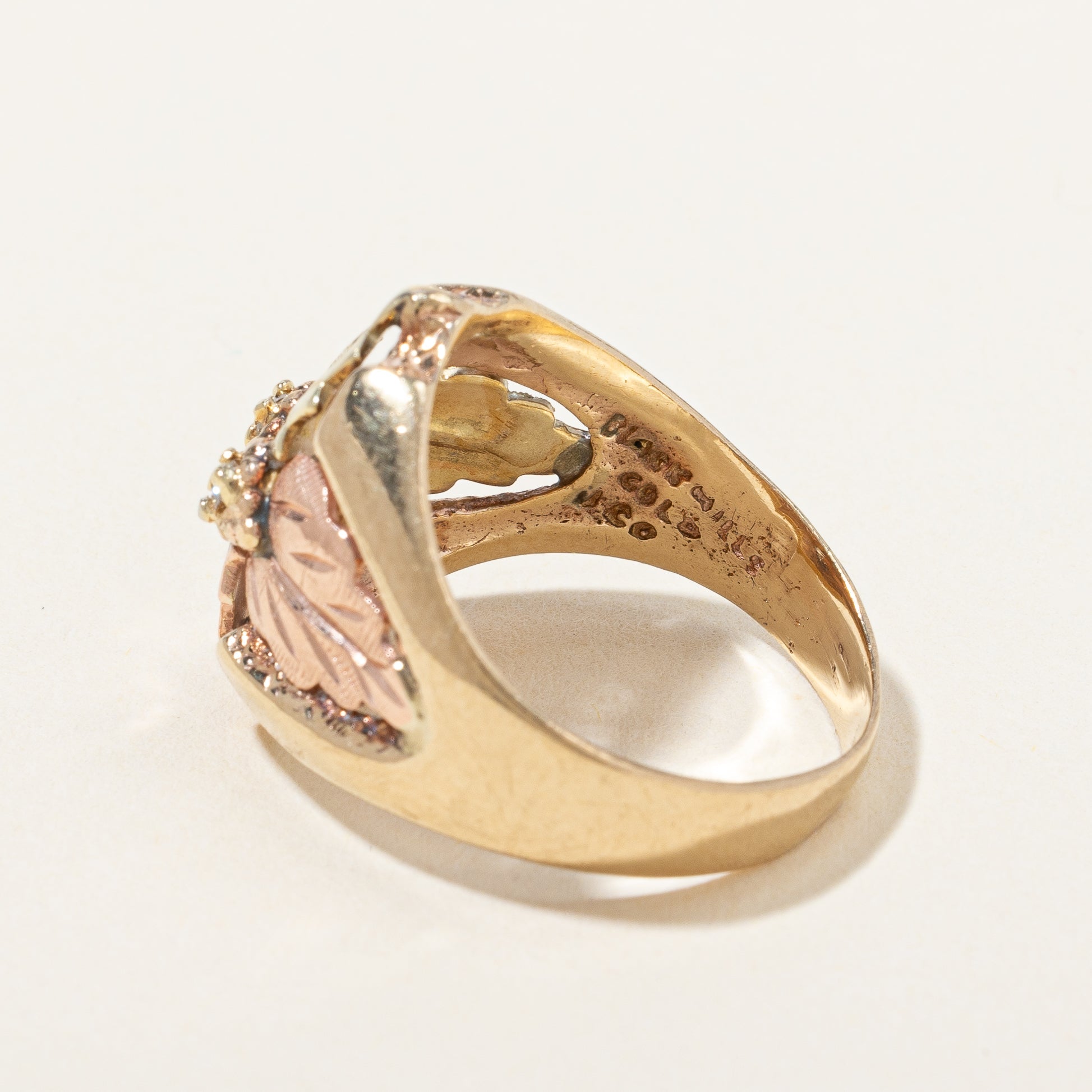 Black Hills Gold' Diamond Leaf Design Ring | 0.03ctw | SZ 6.25 |