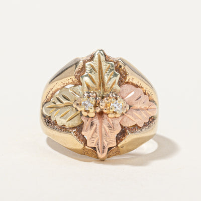 Black Hills Gold' Diamond Leaf Design Ring | 0.03ctw | SZ 6.25 |
