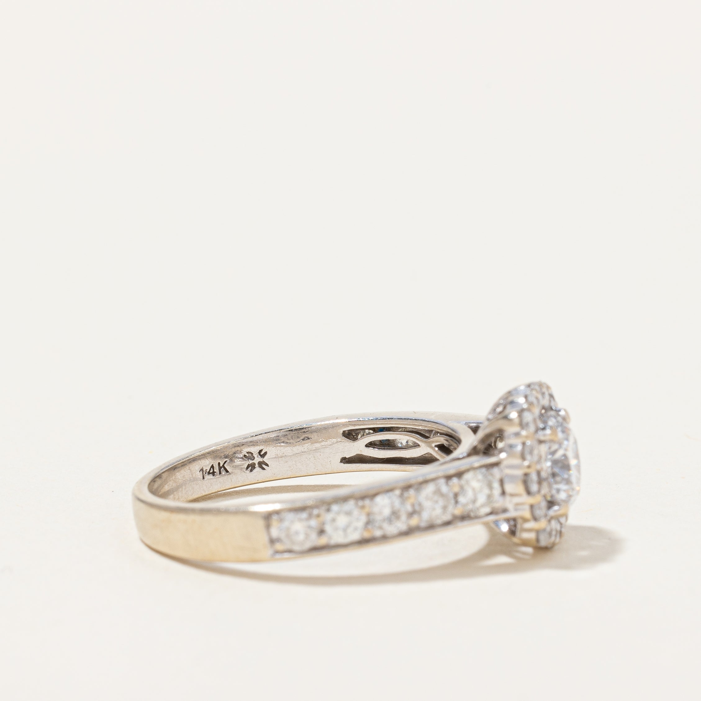 Diamond Halo Engagement Ring | 1.20ctw | SZ 6.75 |