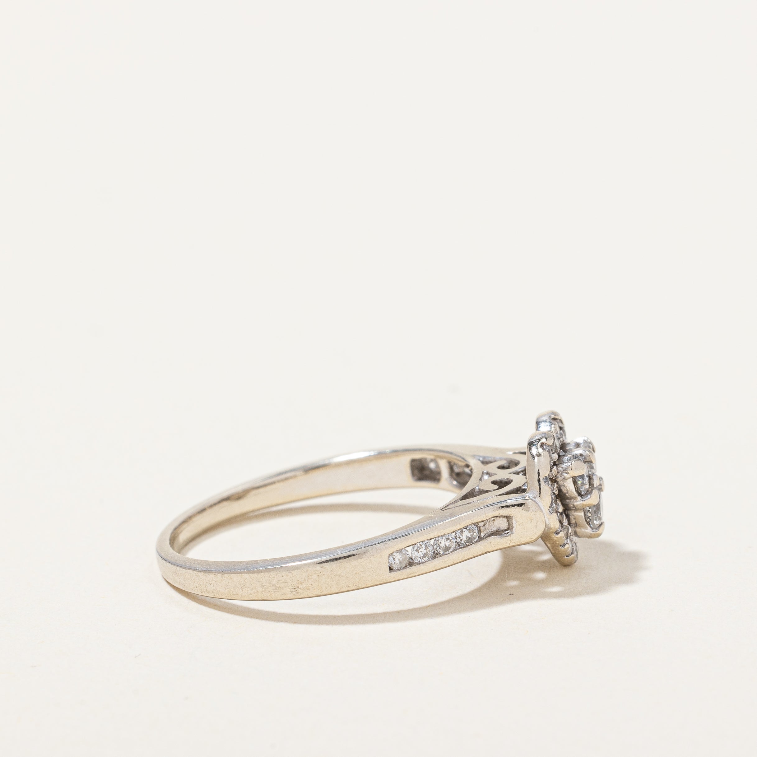 Bague cœur en diamant | 0,24 ct | Taille 5,75 | 
