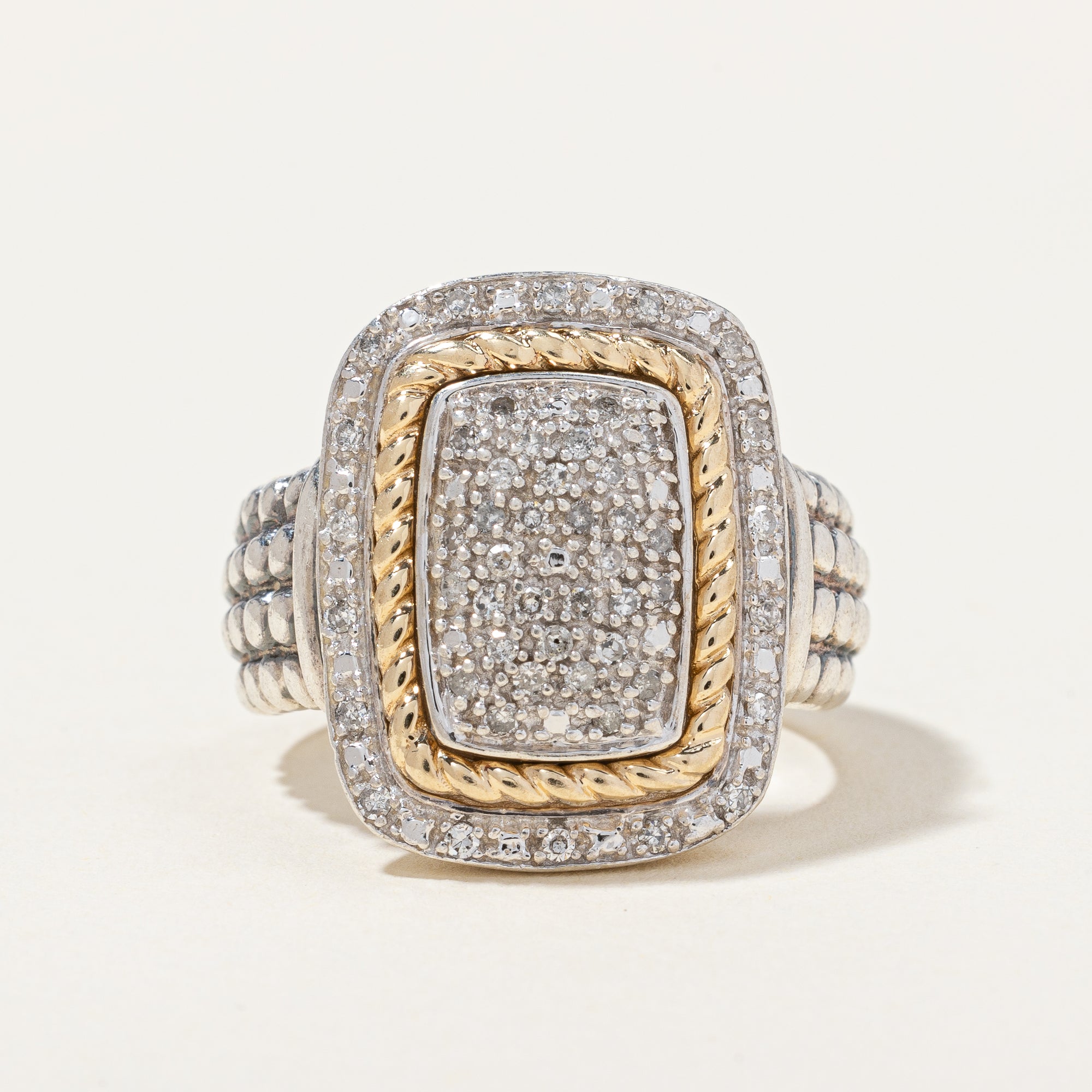 Pave Set Diamond Ring | 0.15ctw | SZ 7.25 |