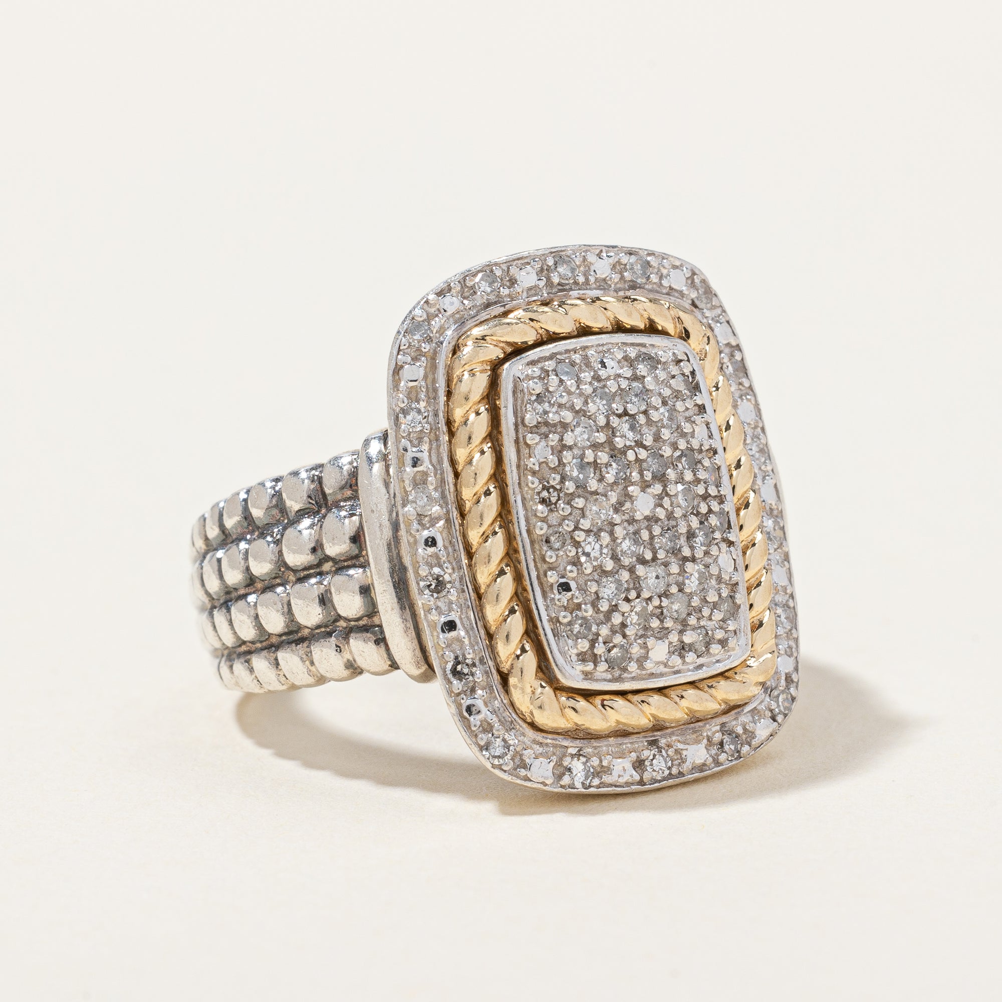 Pave Set Diamond Ring | 0.15ctw | SZ 7.25 |