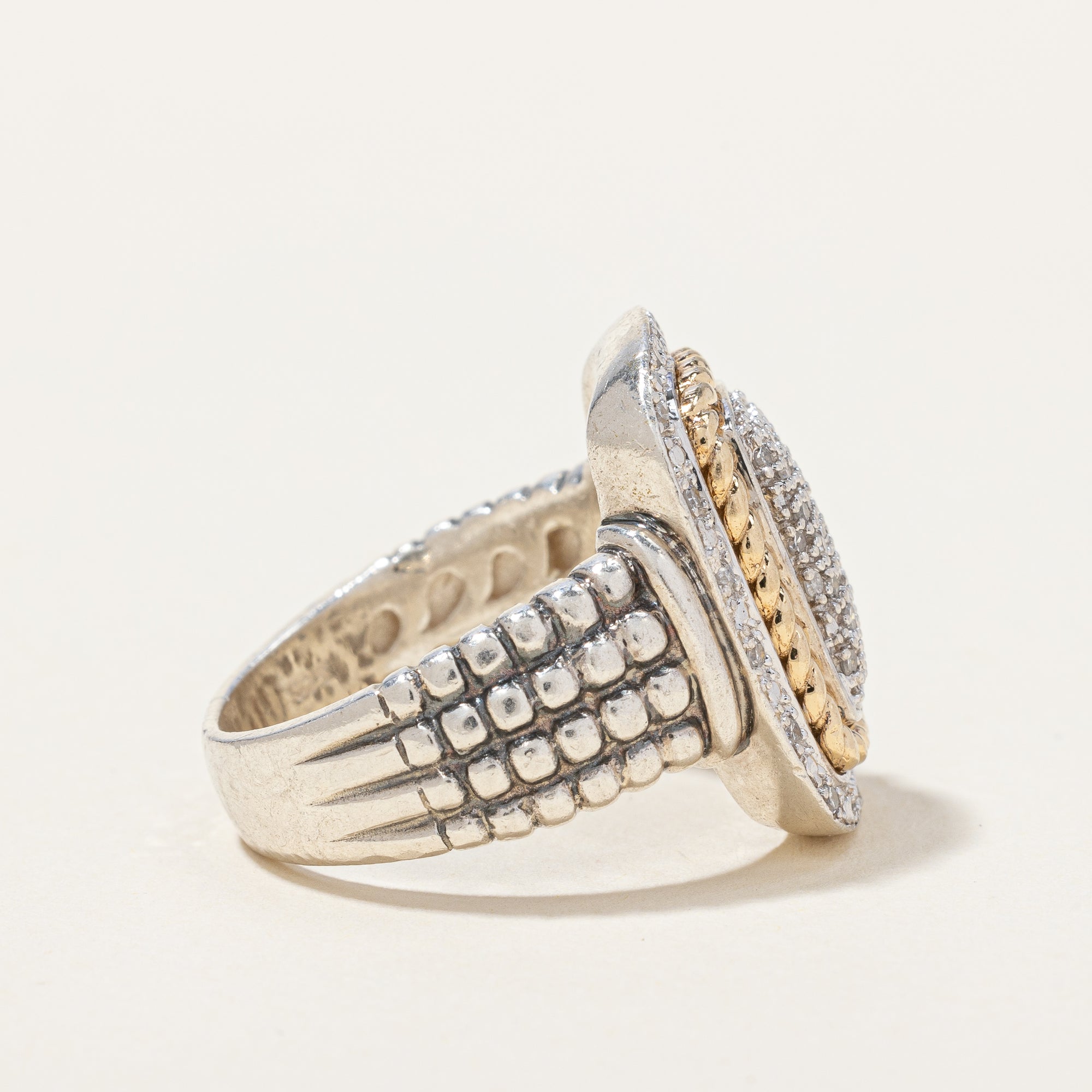 Pave Set Diamond Ring | 0.15ctw | SZ 7.25 |