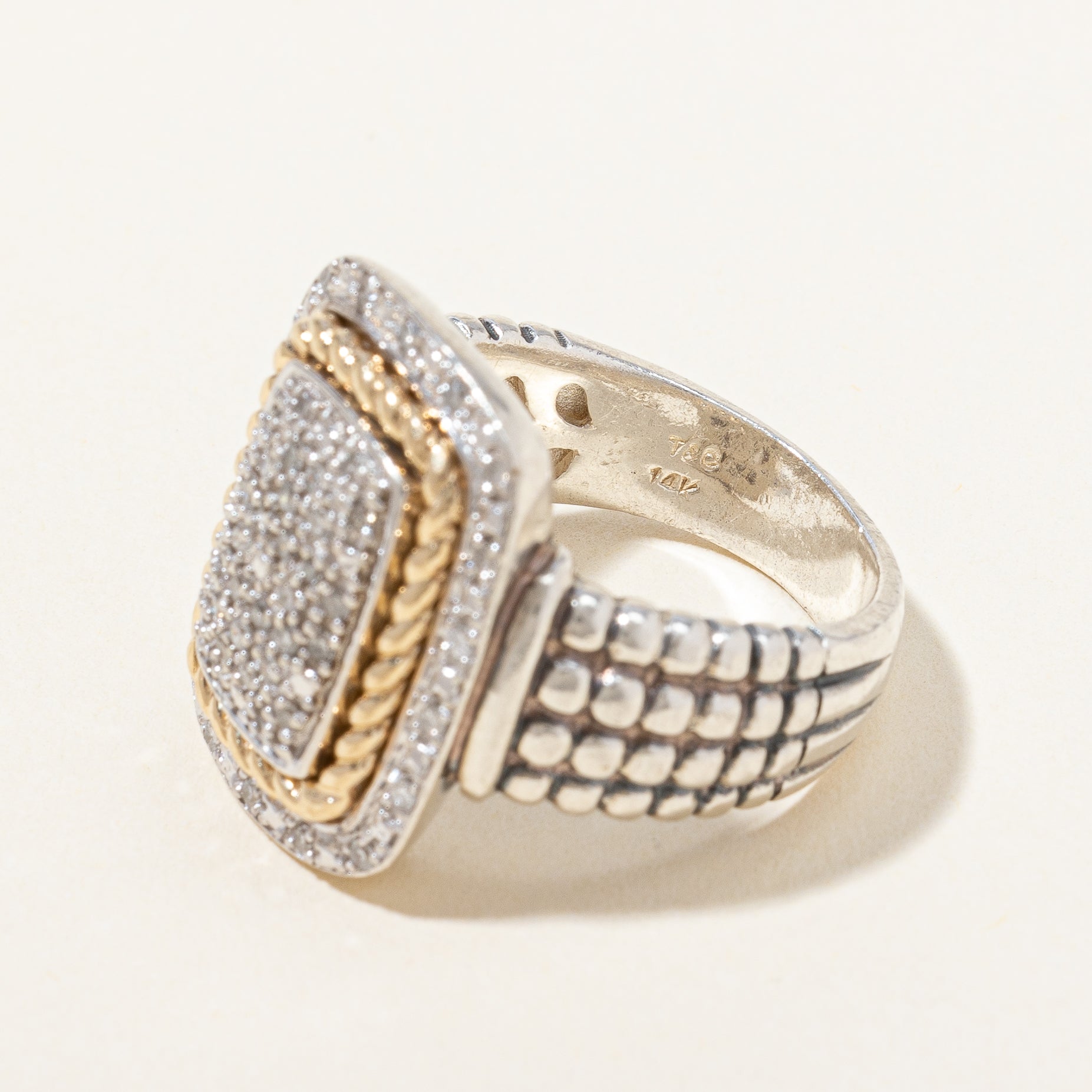 Pave Set Diamond Ring | 0.15ctw | SZ 7.25 |