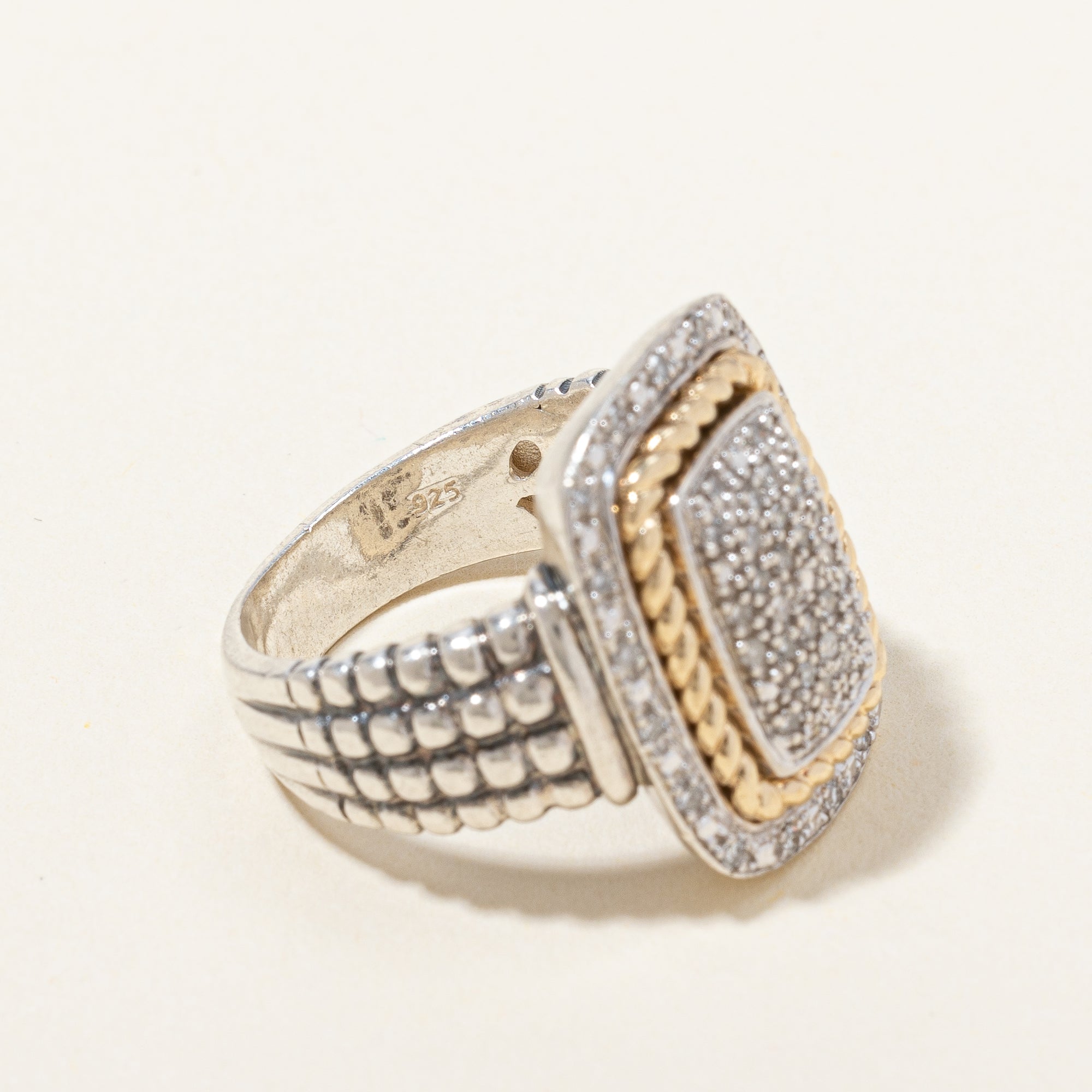 Pave Set Diamond Ring | 0.15ctw | SZ 7.25 |