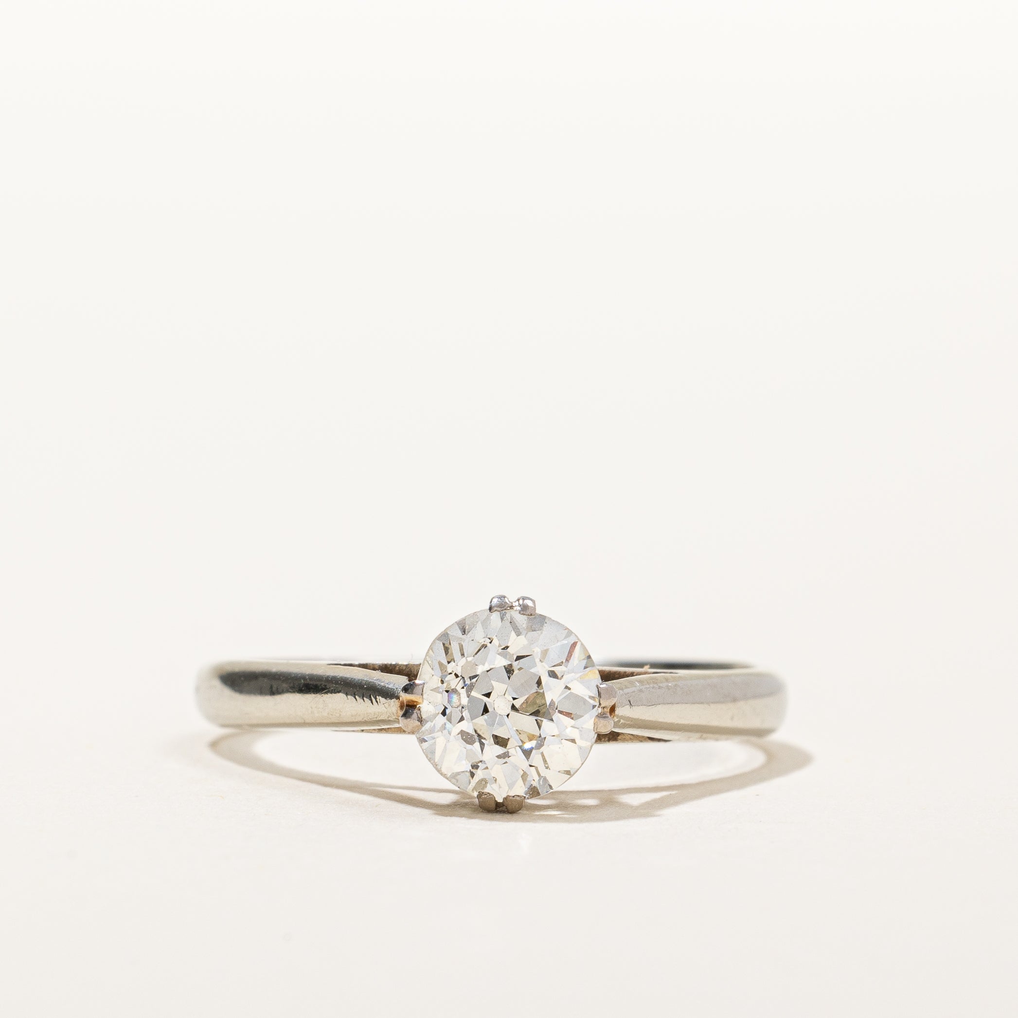 Circa 1940s Old European Cut Solitaire Engagement Ring | 0.95ct SI1/2 H/1 |  SZ 7.5 |