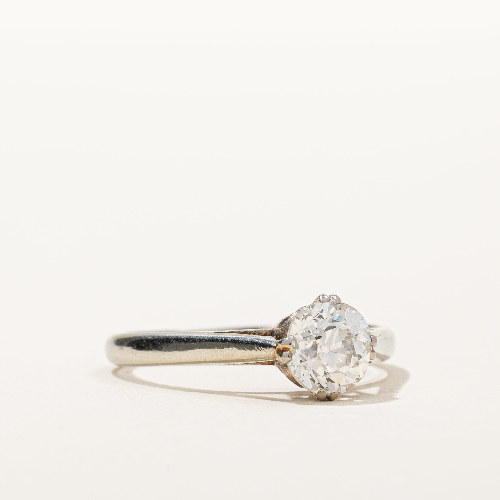 Circa 1940s Old European Cut Solitaire Engagement Ring | 0.95ct SI1/2 H/1 |  SZ 7.5 |