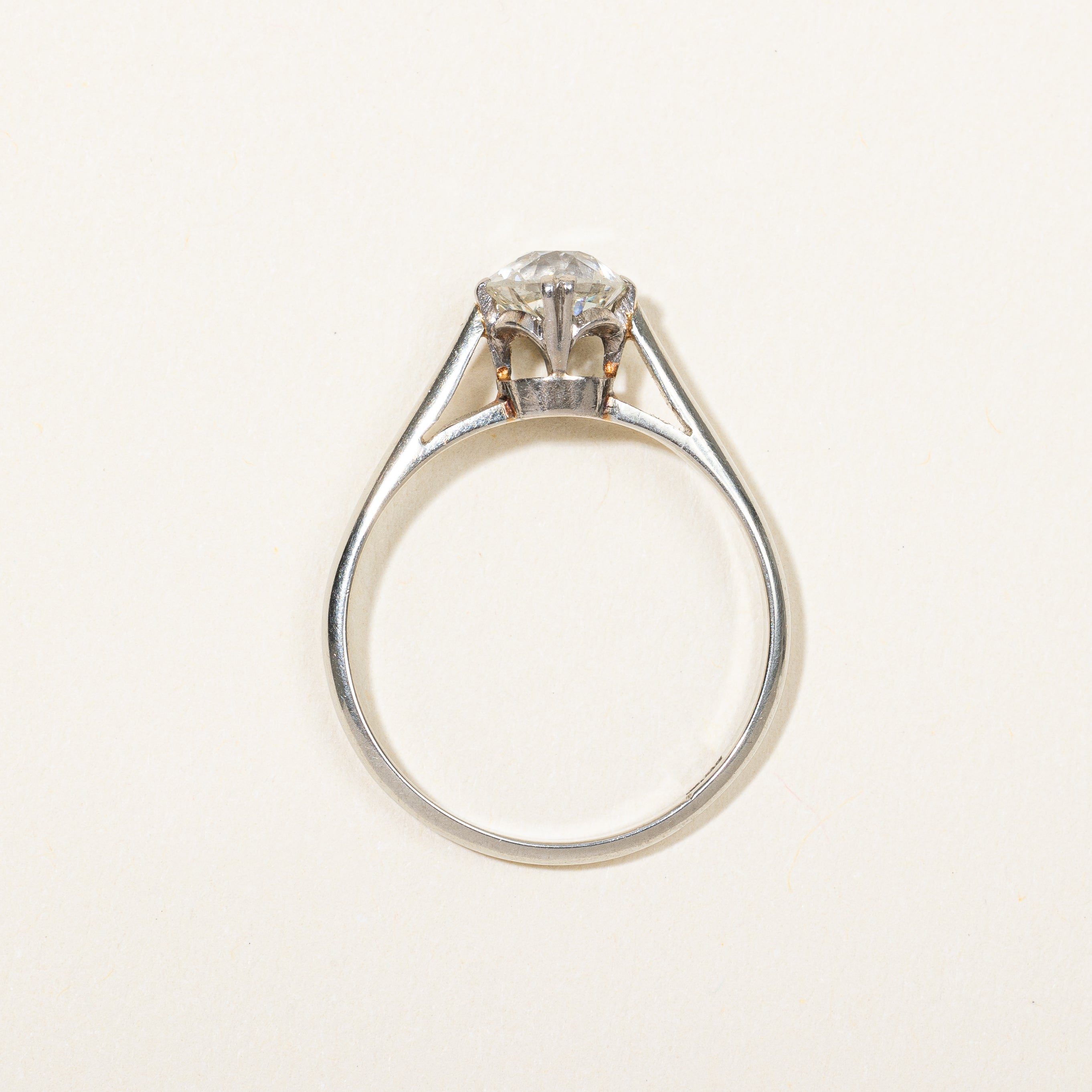 Circa 1940s Old European Cut Solitaire Engagement Ring | 0.95ct SI1/2 H/1 |  SZ 7.5 |