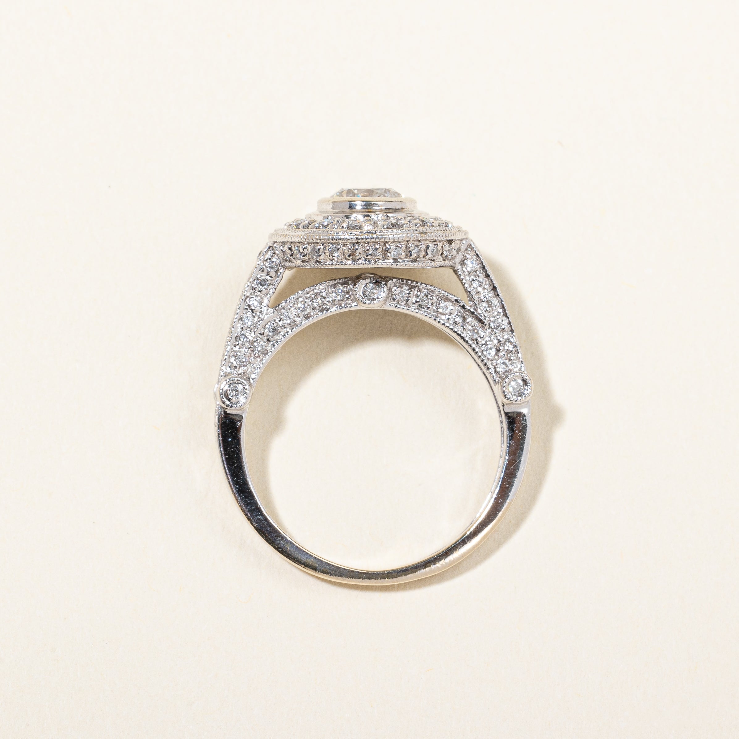 Bezel Set Milgrain Detailed Engagement Ring | 1.10 ctw, SZ 6.25 |