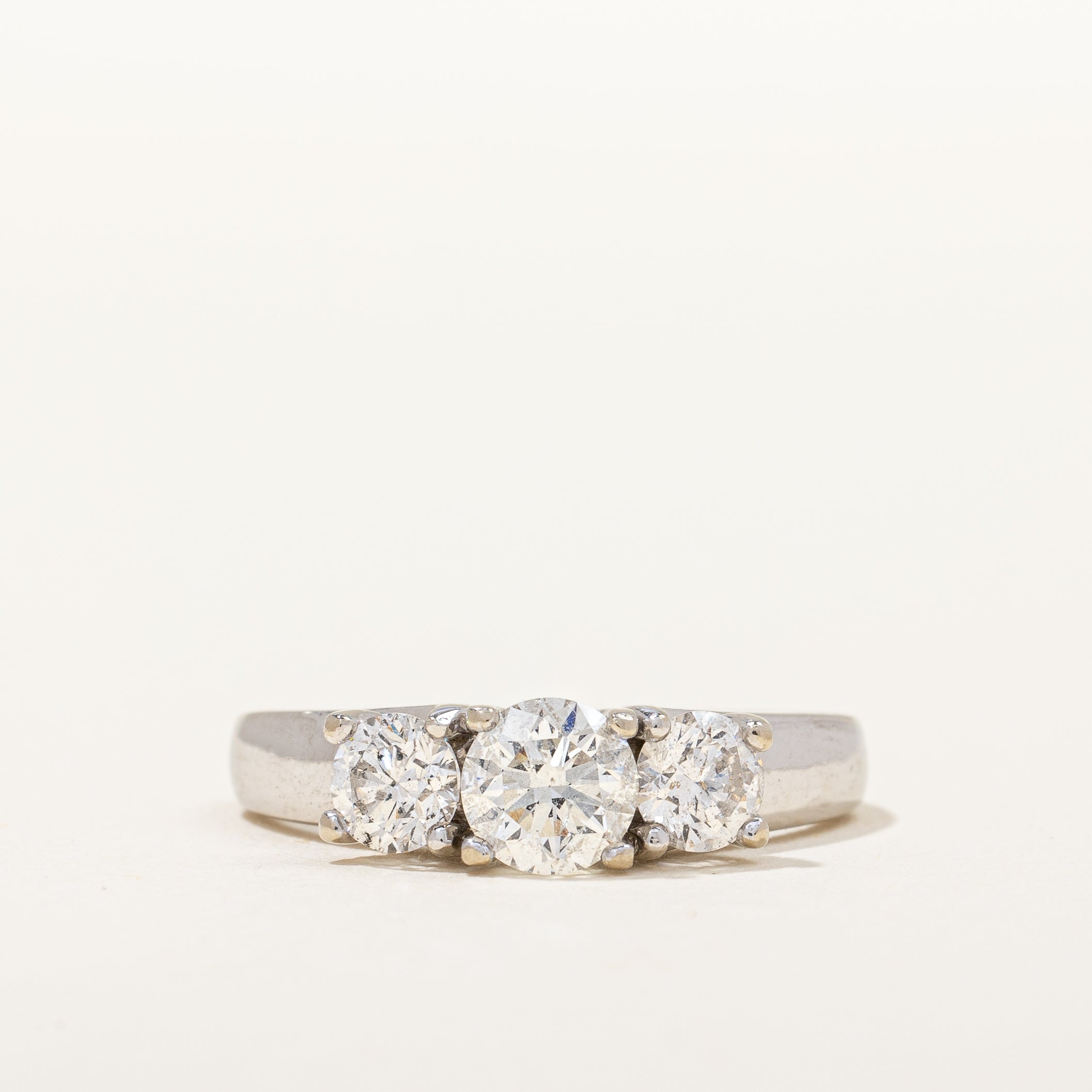 Elegant Three Stone Engagement Ring | 1.08 ctw, SZ 5.5 |