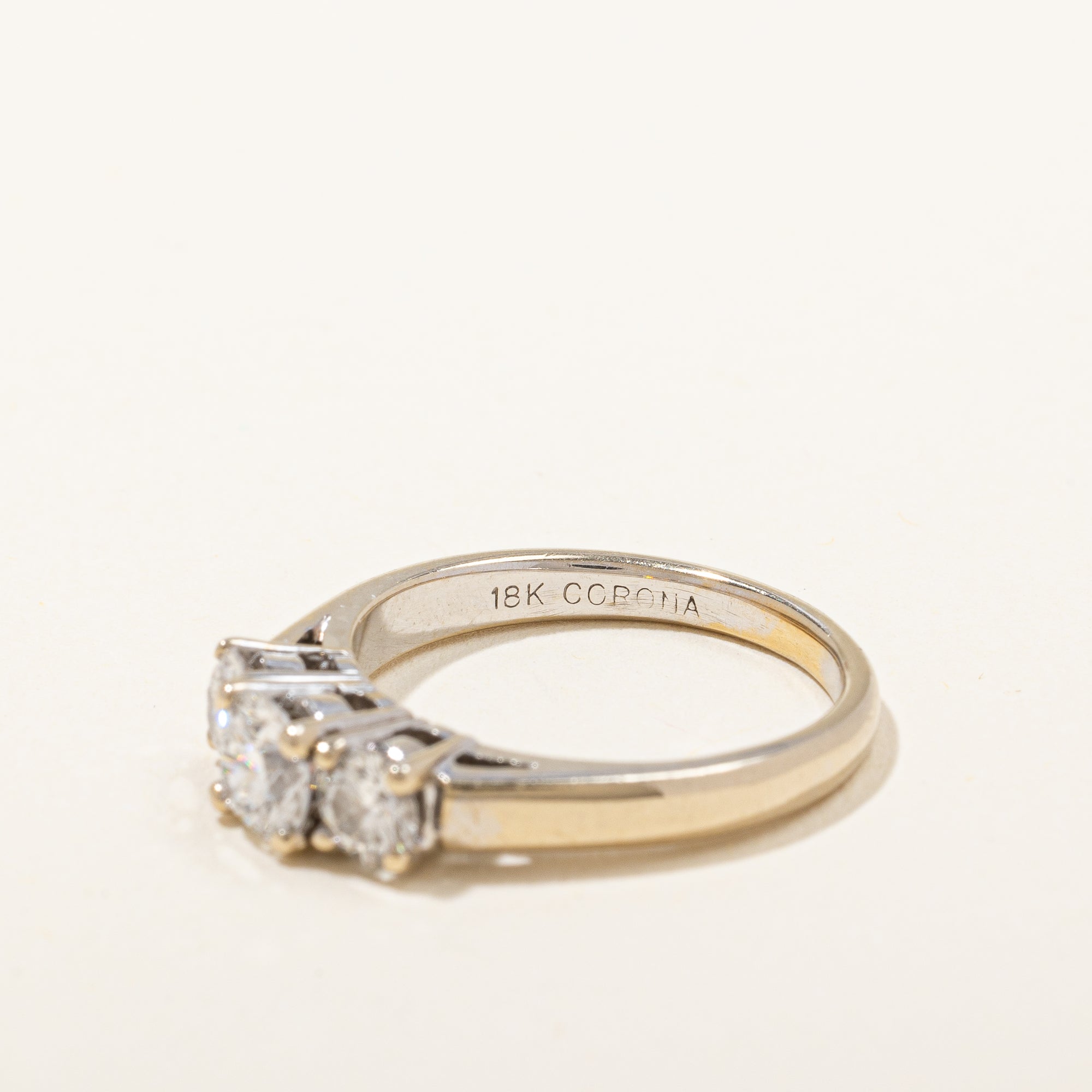 Elegant Three Stone Diamond Engagement Ring | 0.97 ctw, SZ 5.75 |