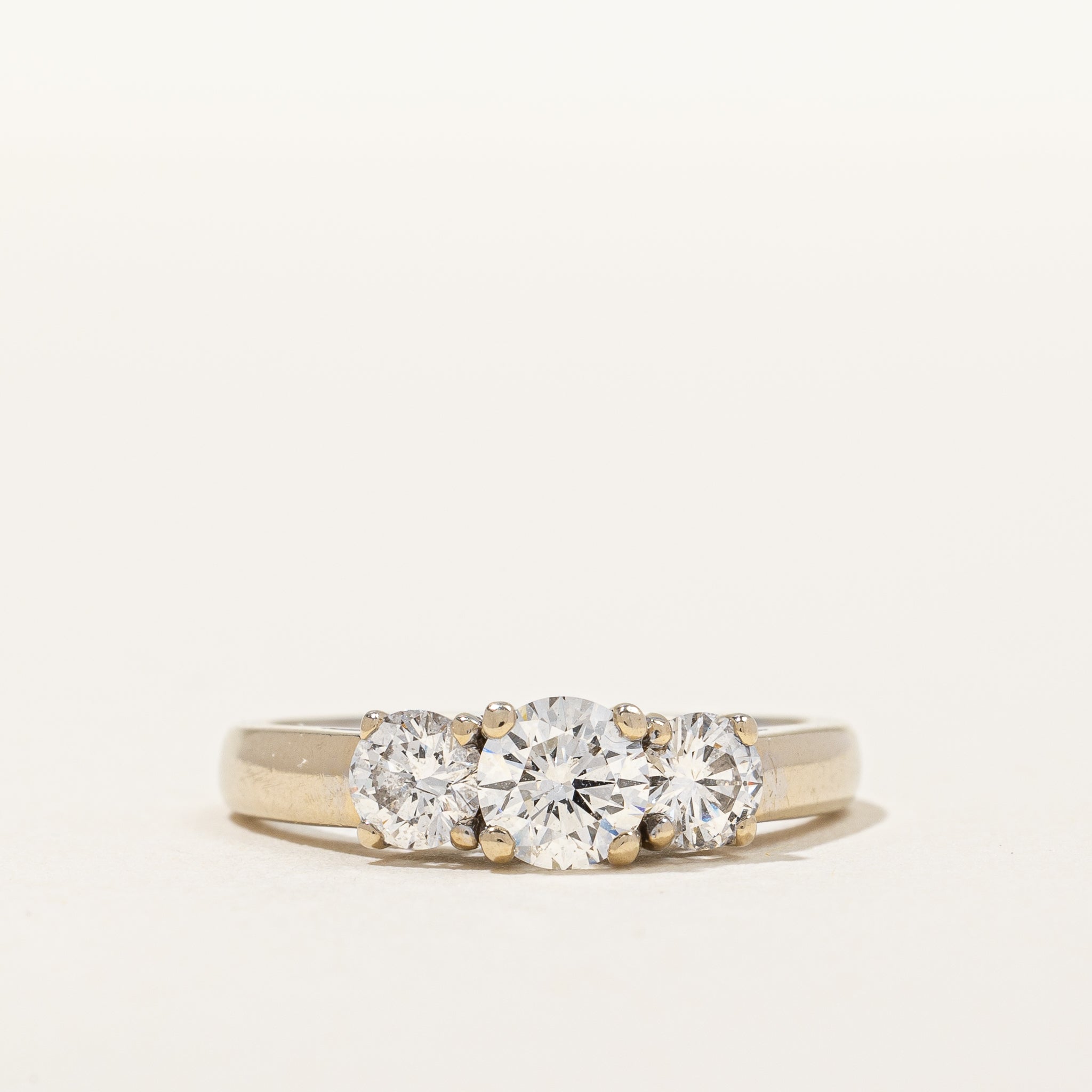 Elegant Three Stone Diamond Engagement Ring | 0.97 ctw, SZ 5.75 |