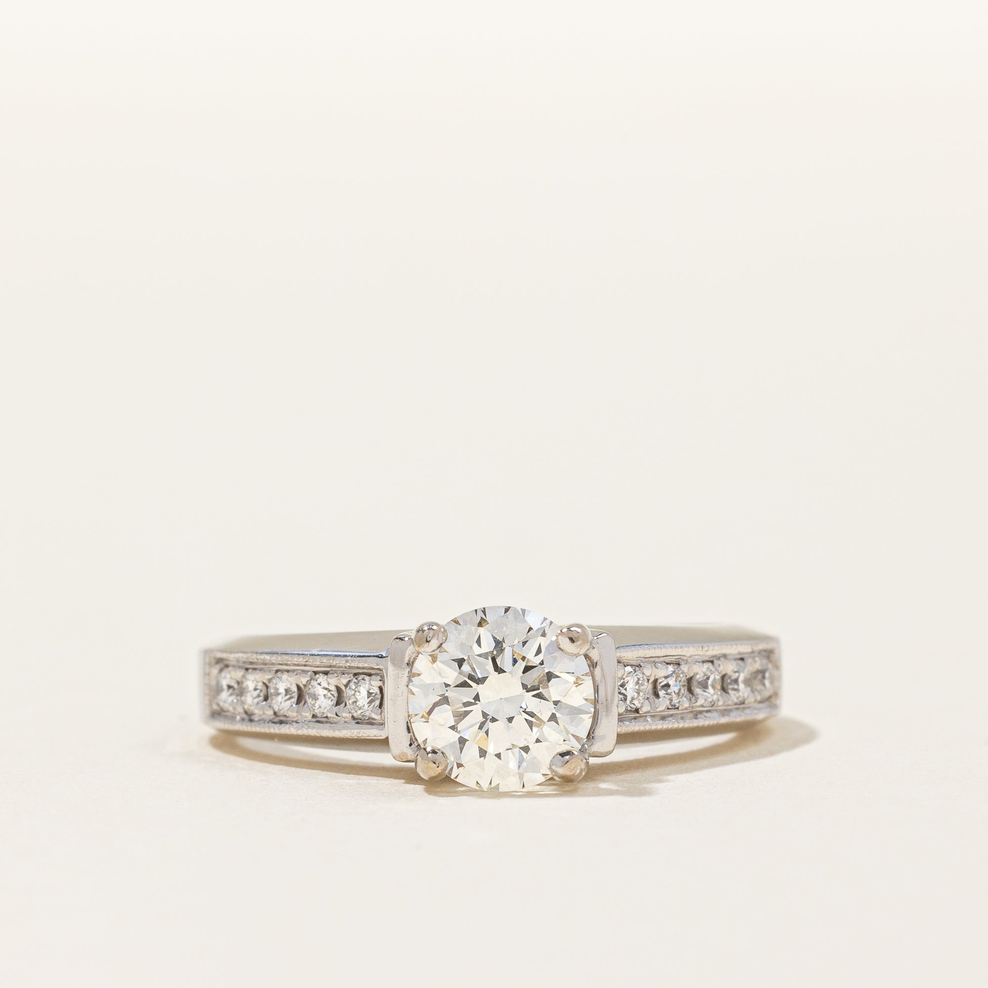 Simon G' Round Brilliant Engagement Ring | 0.91 ctw, SZ 4.5|