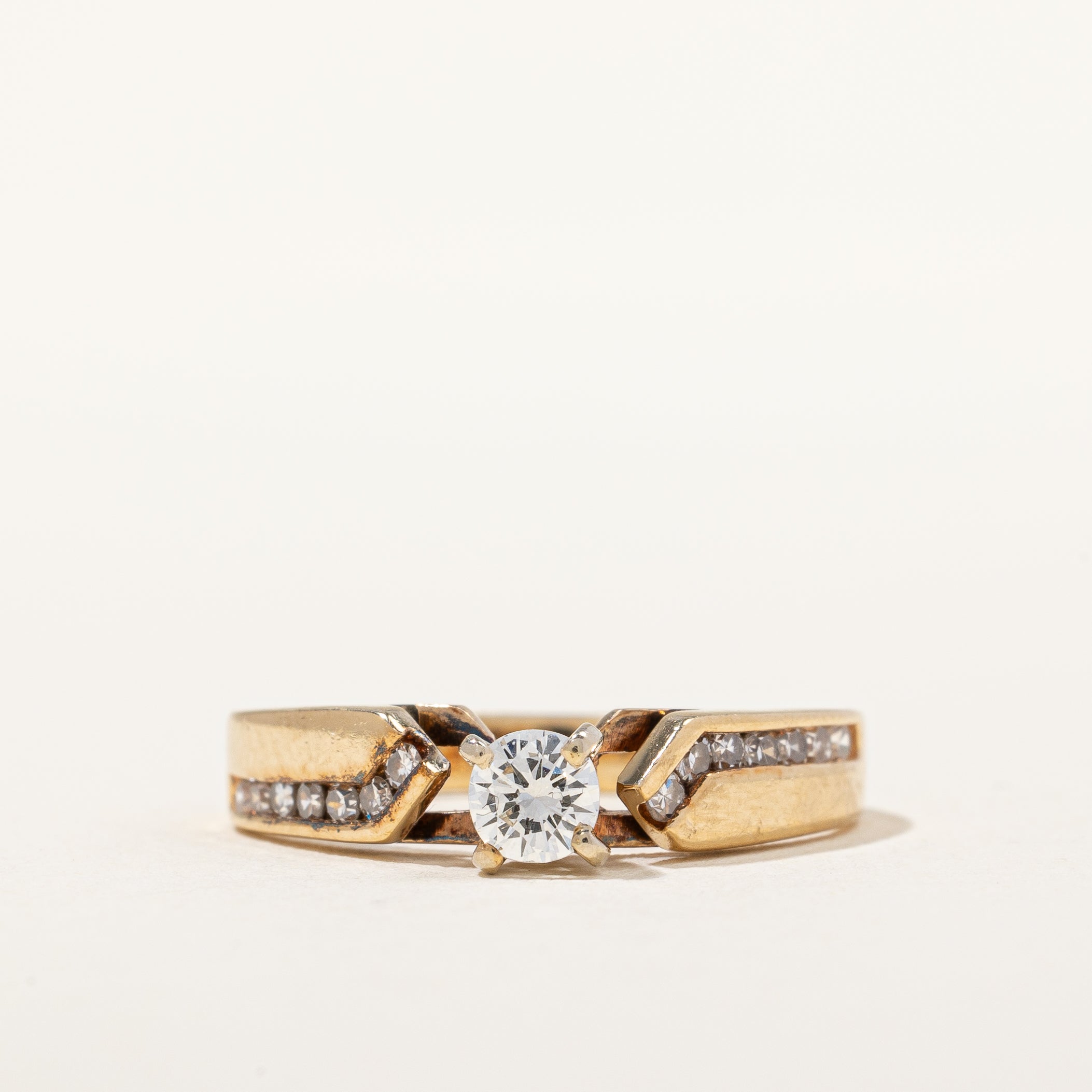 Zig Zag Diamond Channel Engagement Ring | 0.35ctw | SZ 6.75 |