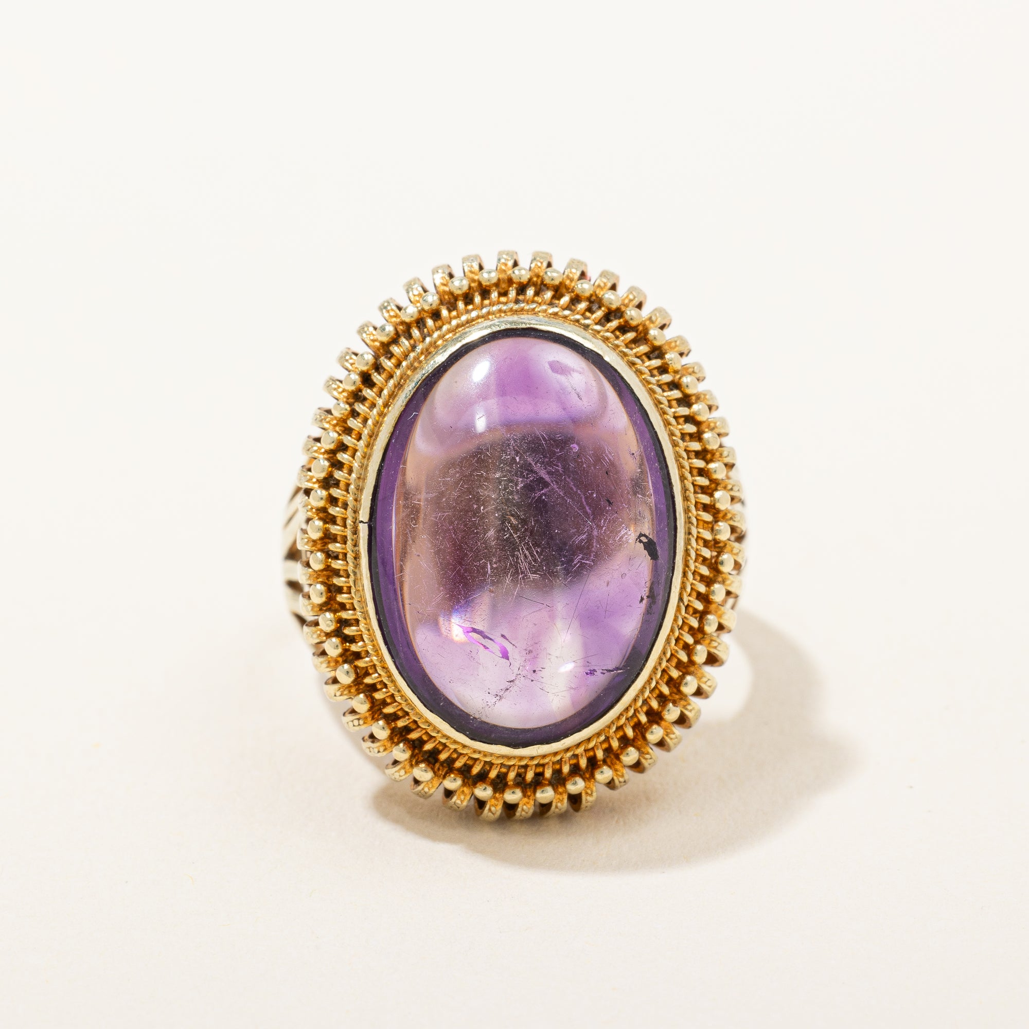 Amethyst Cabochon Cocktail Ring | SZ 7 |