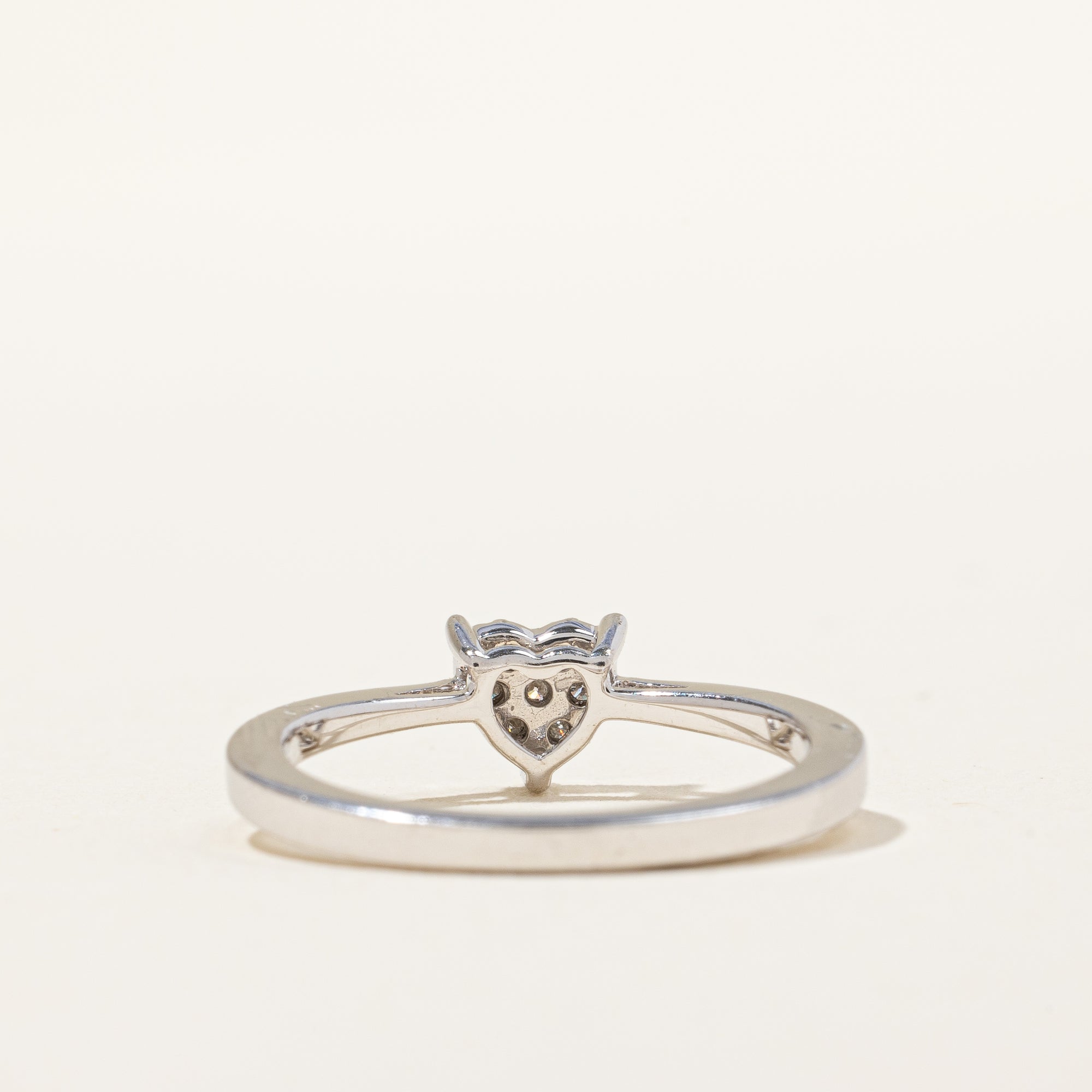 Pave Diamond Heart Ring | 0.10ctw | SZ 6.25 |