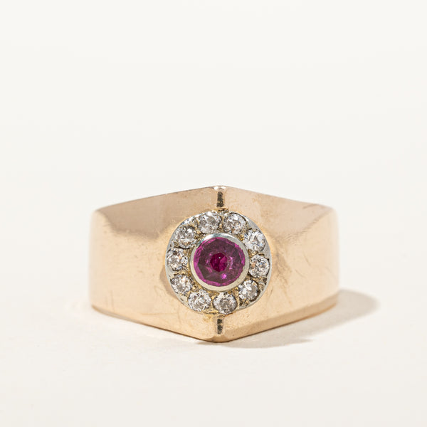 14k Diamond & Ruby Ring Circa 1930s | 0.30ctw, 0.20ct | SZ 8.5 |