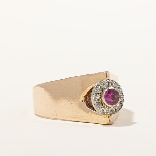 14k Diamond & Ruby Ring Circa 1930s | 0.30ctw, 0.20ct | SZ 8.5 |