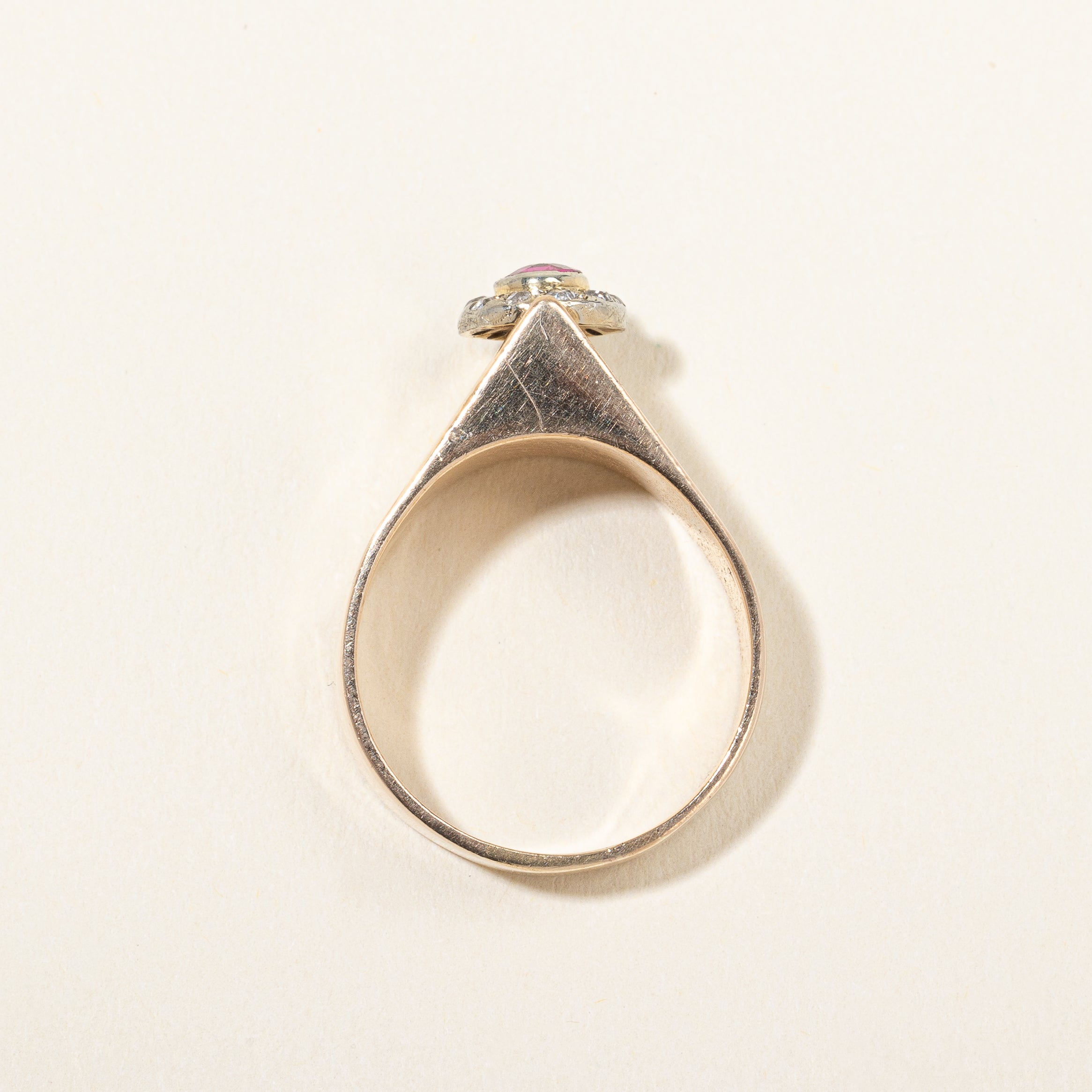 14k Diamond & Ruby Ring Circa 1930s | 0.30ctw, 0.20ct | SZ 8.5 |