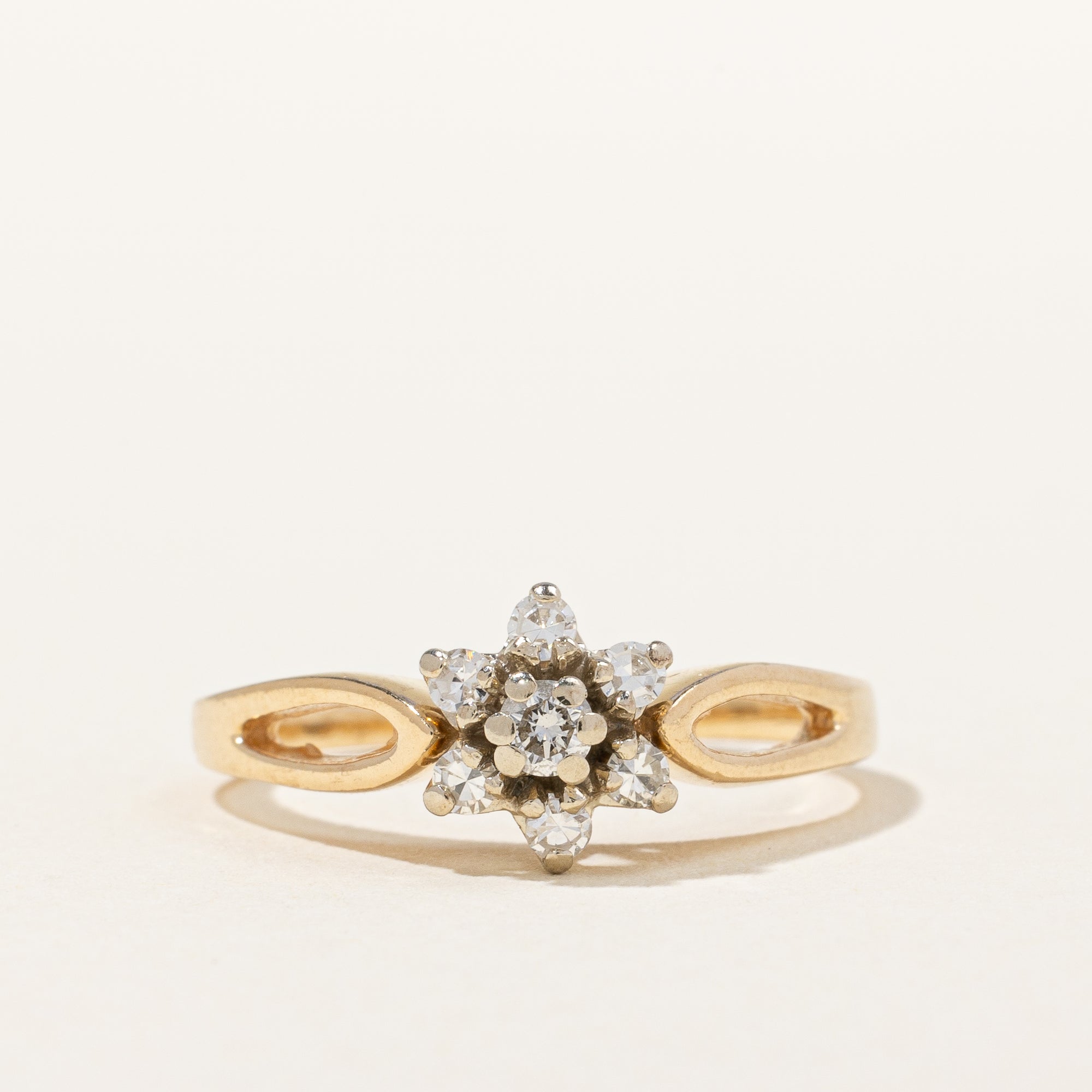 Open Shank Diamond Cluster Ring | 0.20 ctw, SZ 7.75 |