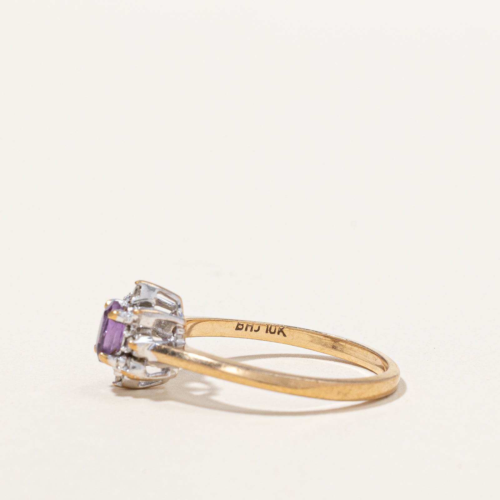 Petite Amethyst & Diamond Ring | 0.02 ctw, SZ 6 |