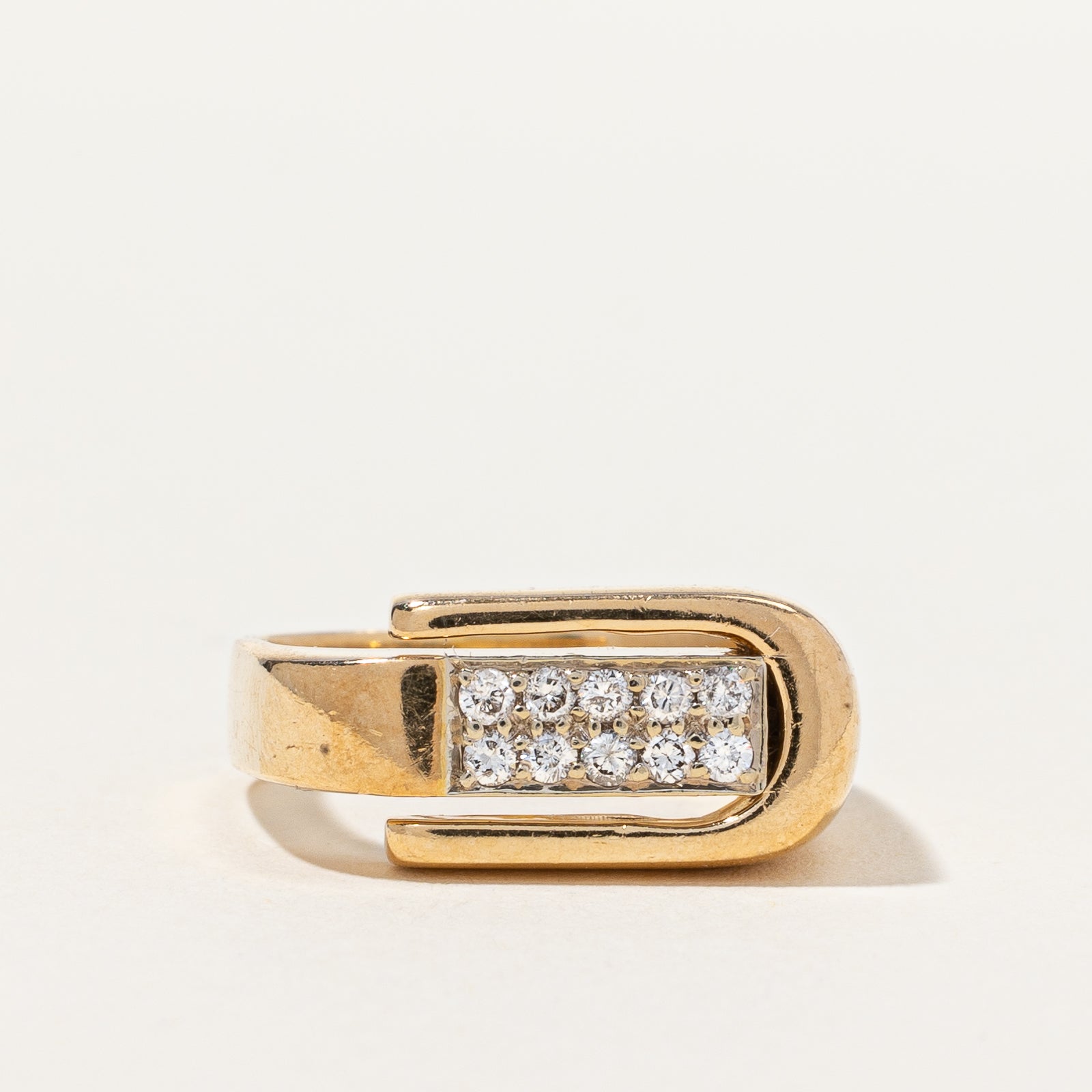 Diamond Belt Buckle Ring | 0.15 ctw, SZ 4.5 |