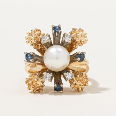 Vintage Multi Gem Cocktail Ring | 0.08 ctw, SZ 5 |